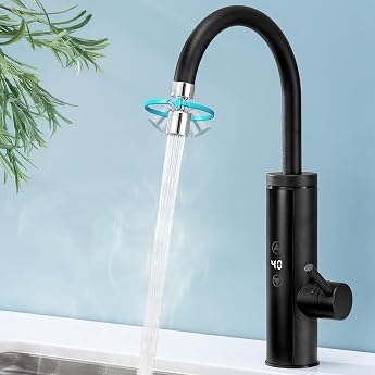 HOMELODY Elektrischer Wasserhahn mit Durchlauferhitzer 230V3400W K chenarmatur [Energieklasse C]