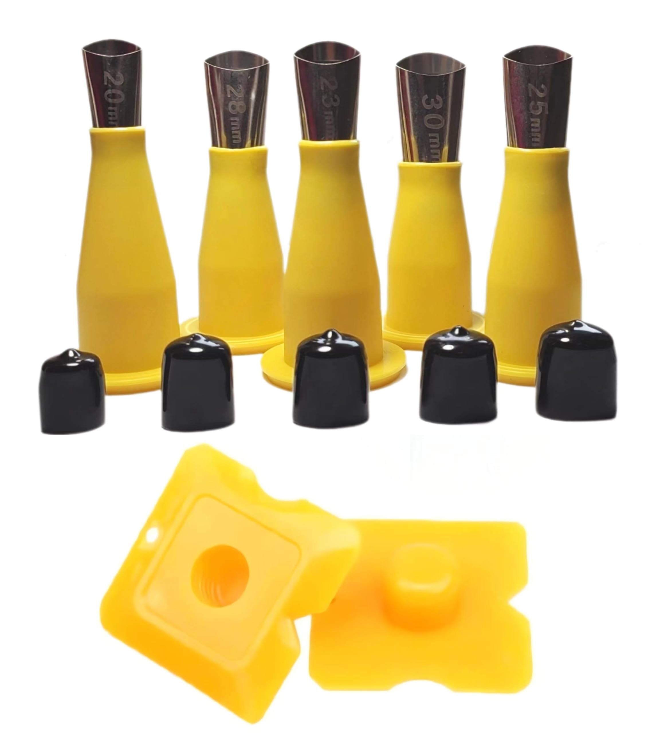 Caulking Extension Nozzle with Caulk Cap and Scraper,Sausage Caulking Gun Tips,Caulking Tips,Sausage Gun Tips,Reusable Caulk Nozzles for Sausage and