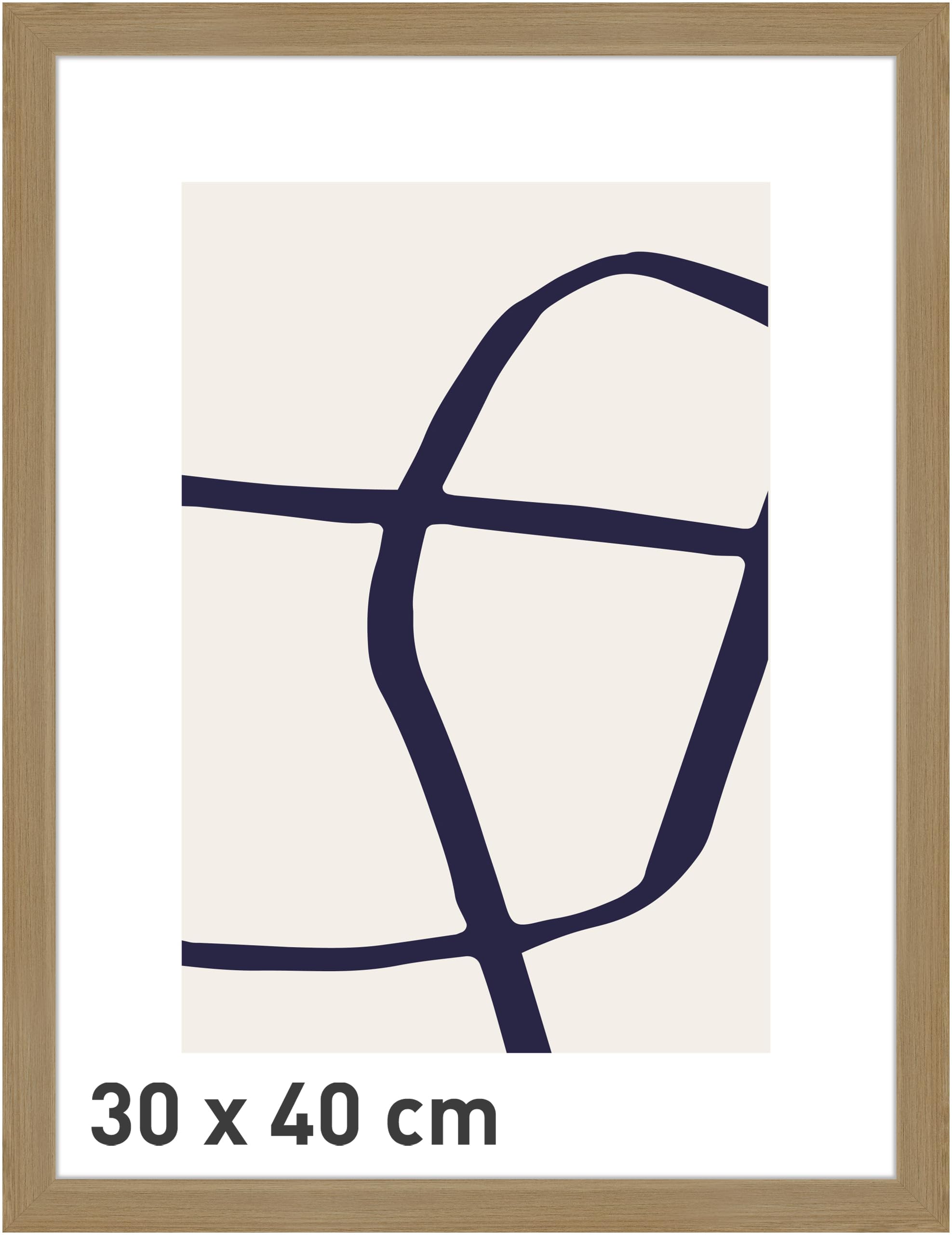 Accent By Nielsen Oak Velino Picture Frame - 30X40cm - With Glass Front - Ready-To-Hang With Contemporary Poster Print