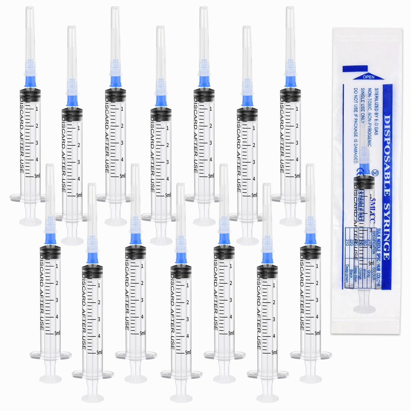 30 sztuk plastikowych strzykawek dozujących, 5 ml, uniwersalna strzykawka dozująca, plastikowa strzykawka z igłą i nasadką, mała strzykawka z tworzywa sztucznego do eksperymentów w przemyśle
