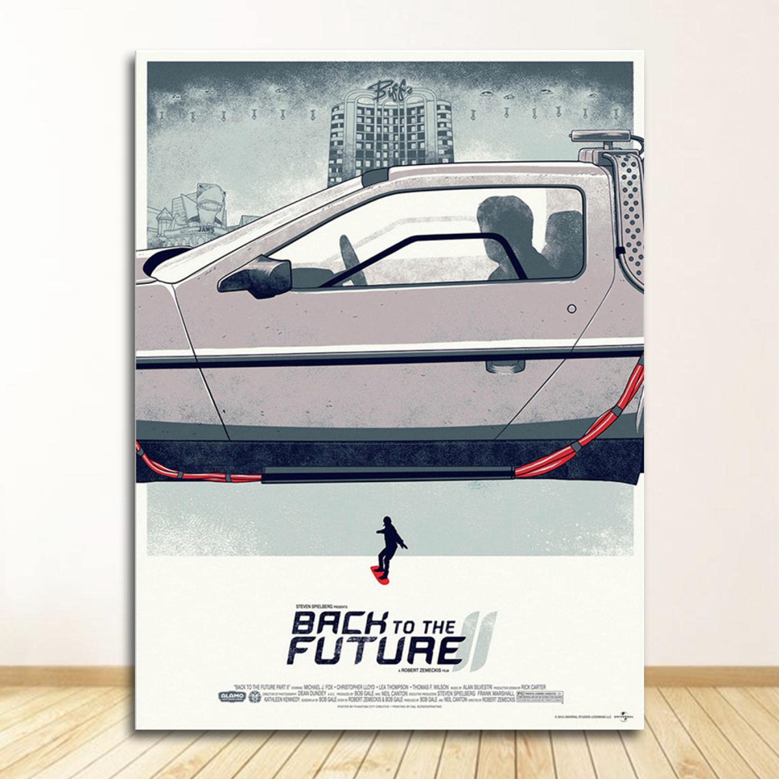 XIANGPEIFBH Immagini di film classici Home Decor Ragazzo Regalo per bambini Ritorno al futuro Auto Poster Dipinti su tela Stampa poster 70x90cm (28x35in) x3 Cornice interna