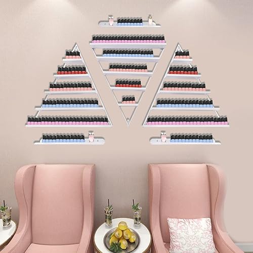 Miniatura 2 de BANLICALI Estante de exhibición de esmalte de uñas, paquete de 3 estantes de exhibición de esmalte de uñas de metal de 6 niveles, moderno estante