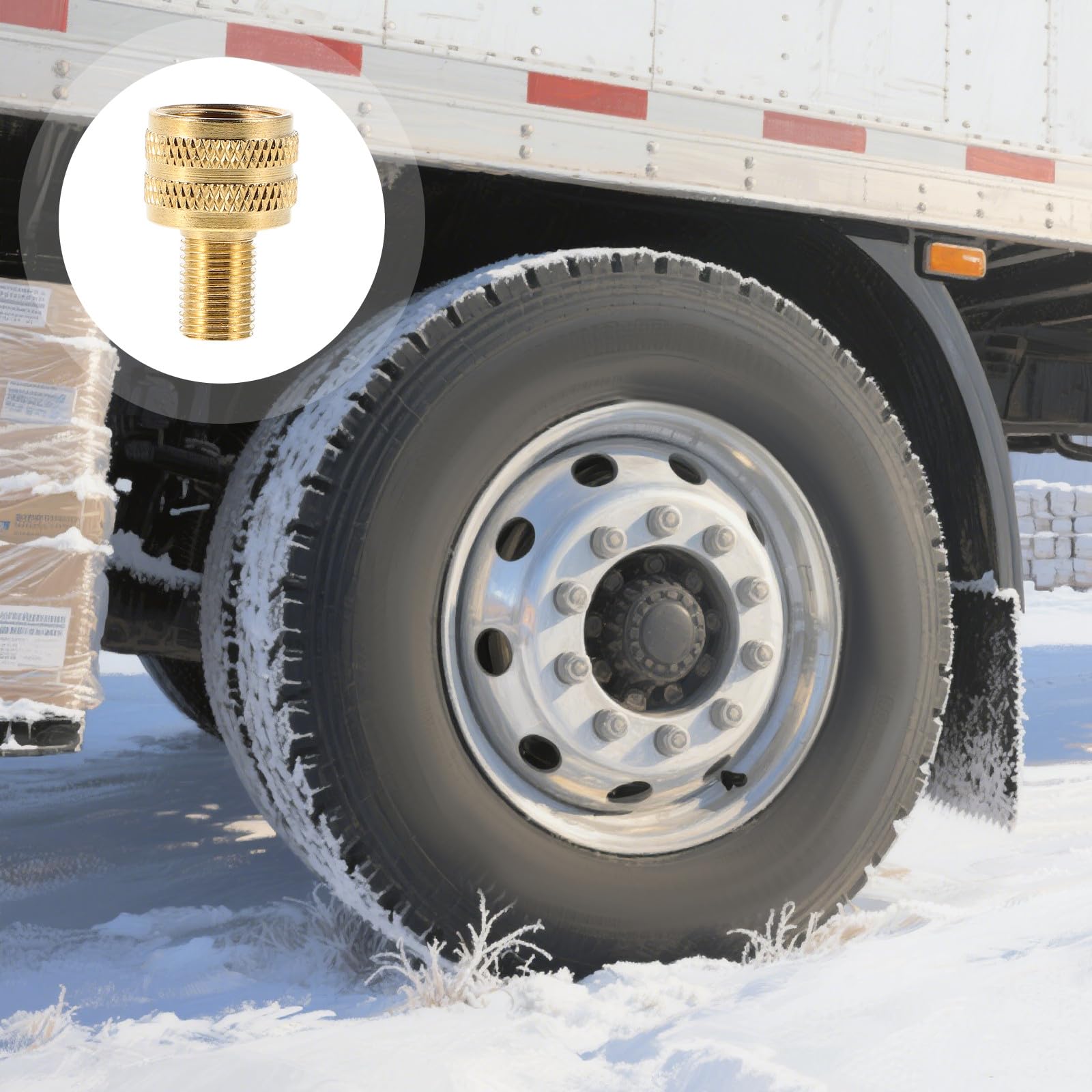 GANAZONO Ugelli Adattatori Valvola Gonfiaggio Pneumatici 3 Pezzi per Camion e Semirimorchi, Raccordo Compressore Aria 8V, per Uso Agricolo e Industriale