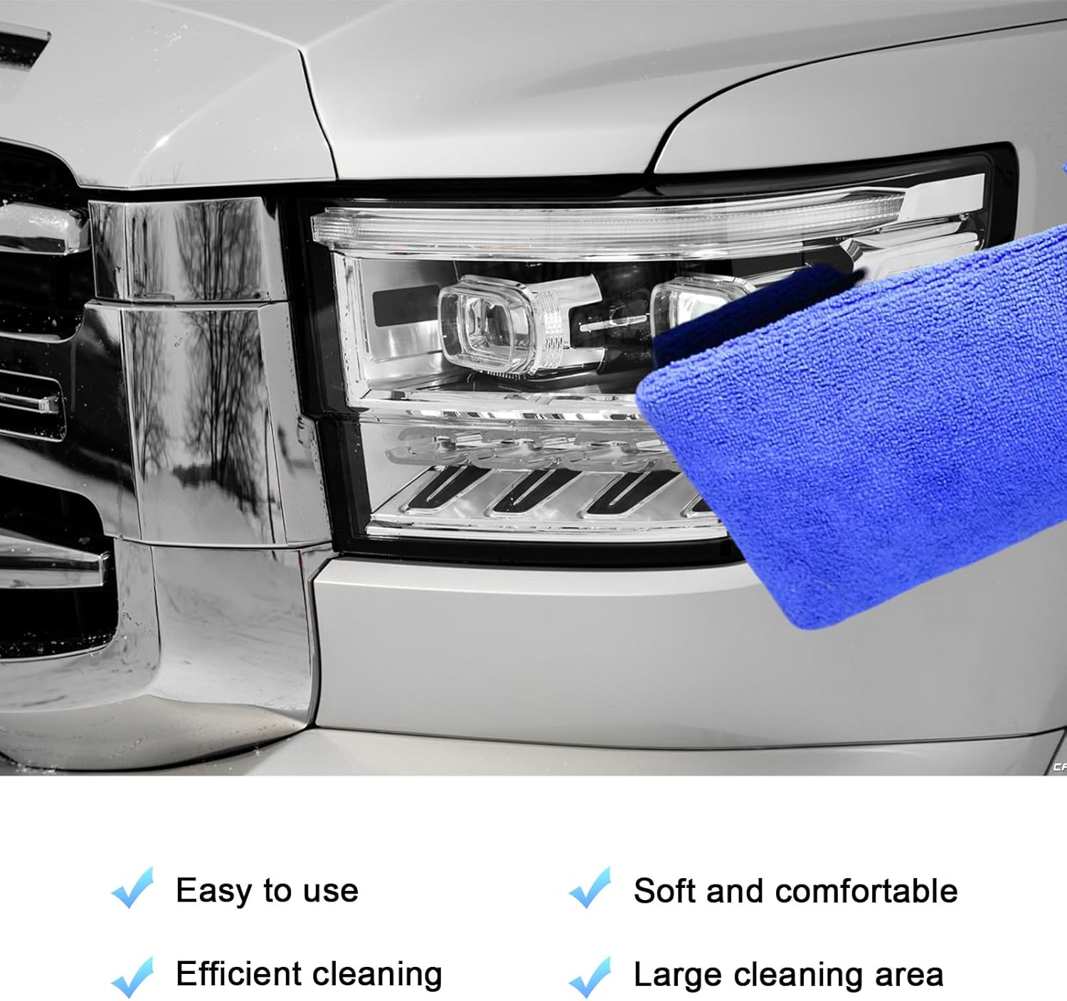2 PCS Clay Mitt, Fine Grade Microfiber Claying Bar Glove Car Detailing Towels, Scratch-Free Cleaning & Polishing Clay Eraser Mitts for Vehicle Surface, Car Accessories (Blue) thumbnail
