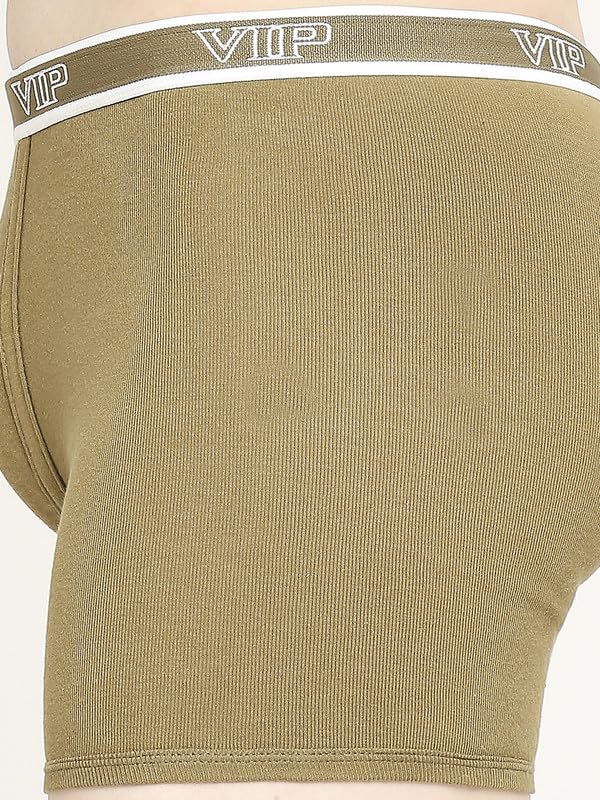 Image of VIP Advanta 100% Ribbed Cotton Fabric Trunk Combo Set for Mens with Covered Elastic Waistband