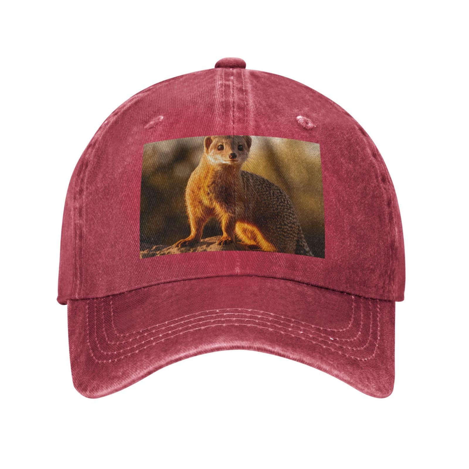 Meerkat Pattern Baseball Cap for Men Women's Adjustable Cowboy Hats Unisex Sun Hats Black