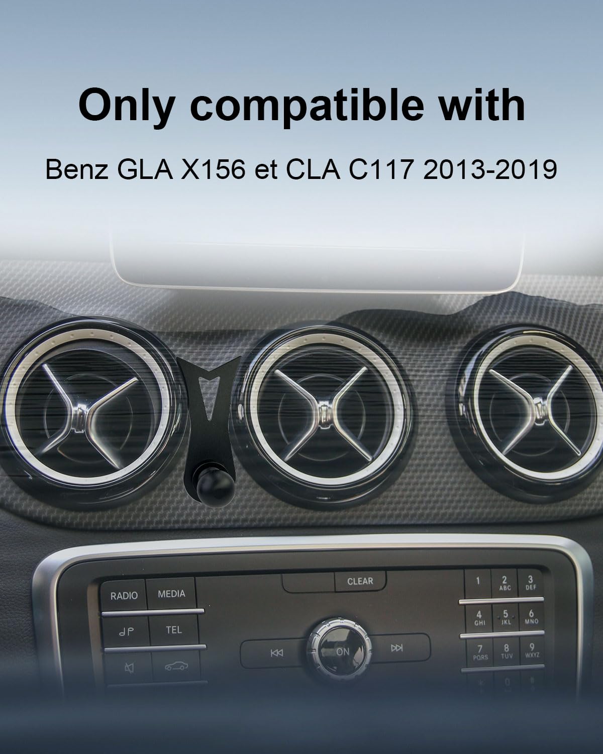 Supporto per Smartphone Auto Compatibile con Mercedes-Benz GLA X156 et CLA C117 (2013-2019), Supporto a Gravità Custom-Fit per Bocchette di Aria per