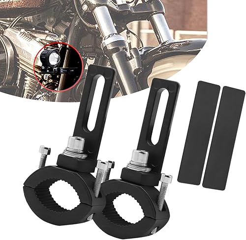 Miniatura 5 de Soportes de montaje para proyector de motocicleta, abrazadera de tubo de motocicleta negra, abrazadera de montaje de señal de giro, soporte de luz