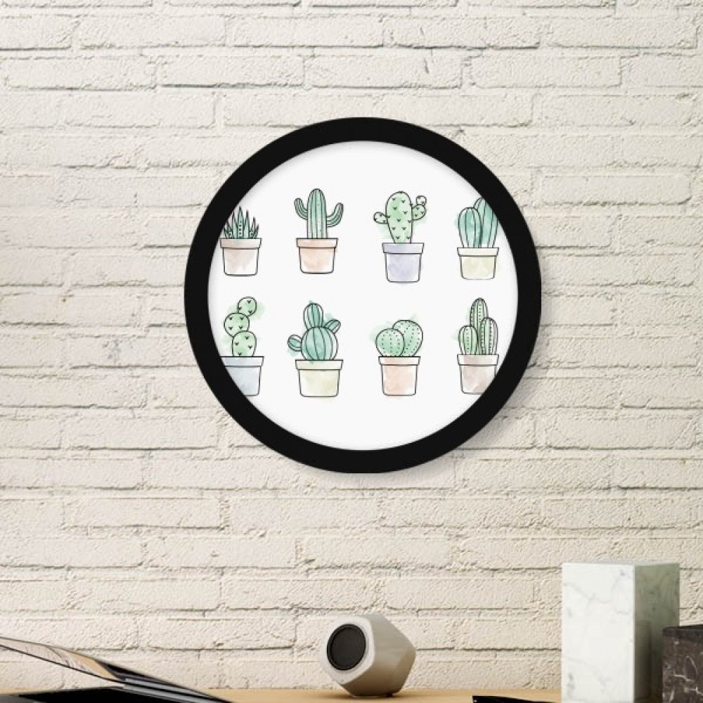 Plantes succulentes tableau rond noir DIYthinker pour déco