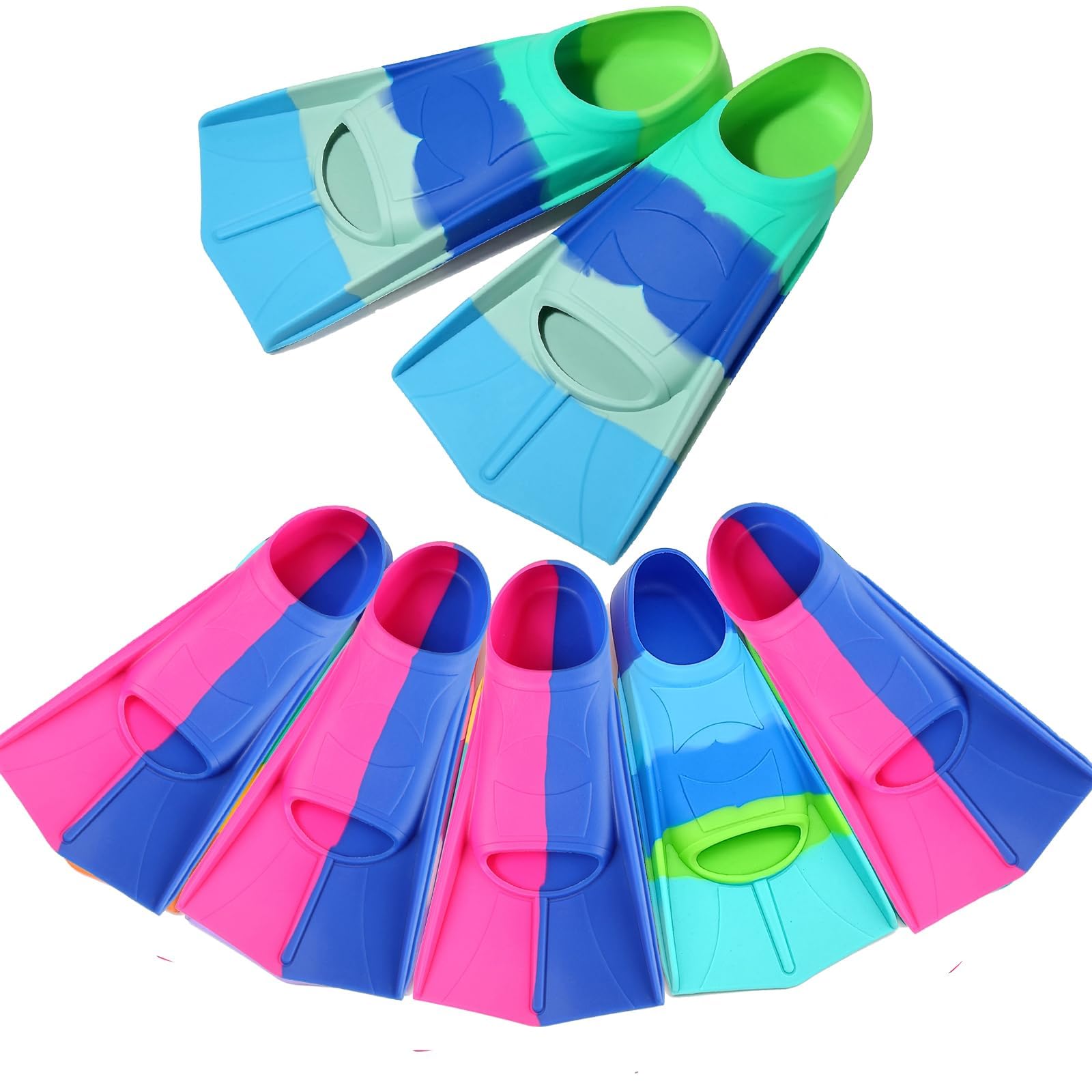 Foyinbet Kids Swim Fins,Short Kids Fins Youth Swimming Flippers for Lap Swimming Training for Children Girls Boys Beginners