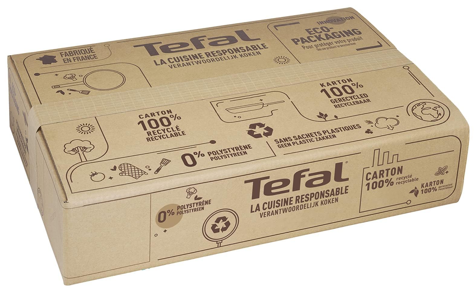 Tefal Day by Day On Wokpfanne 28 cm, Antihaftbeschichtung, Thermo-Signal bei idealer Brattemperatur, nicht induktionsgeeignet, tiefe Form, Aluminium, B56419