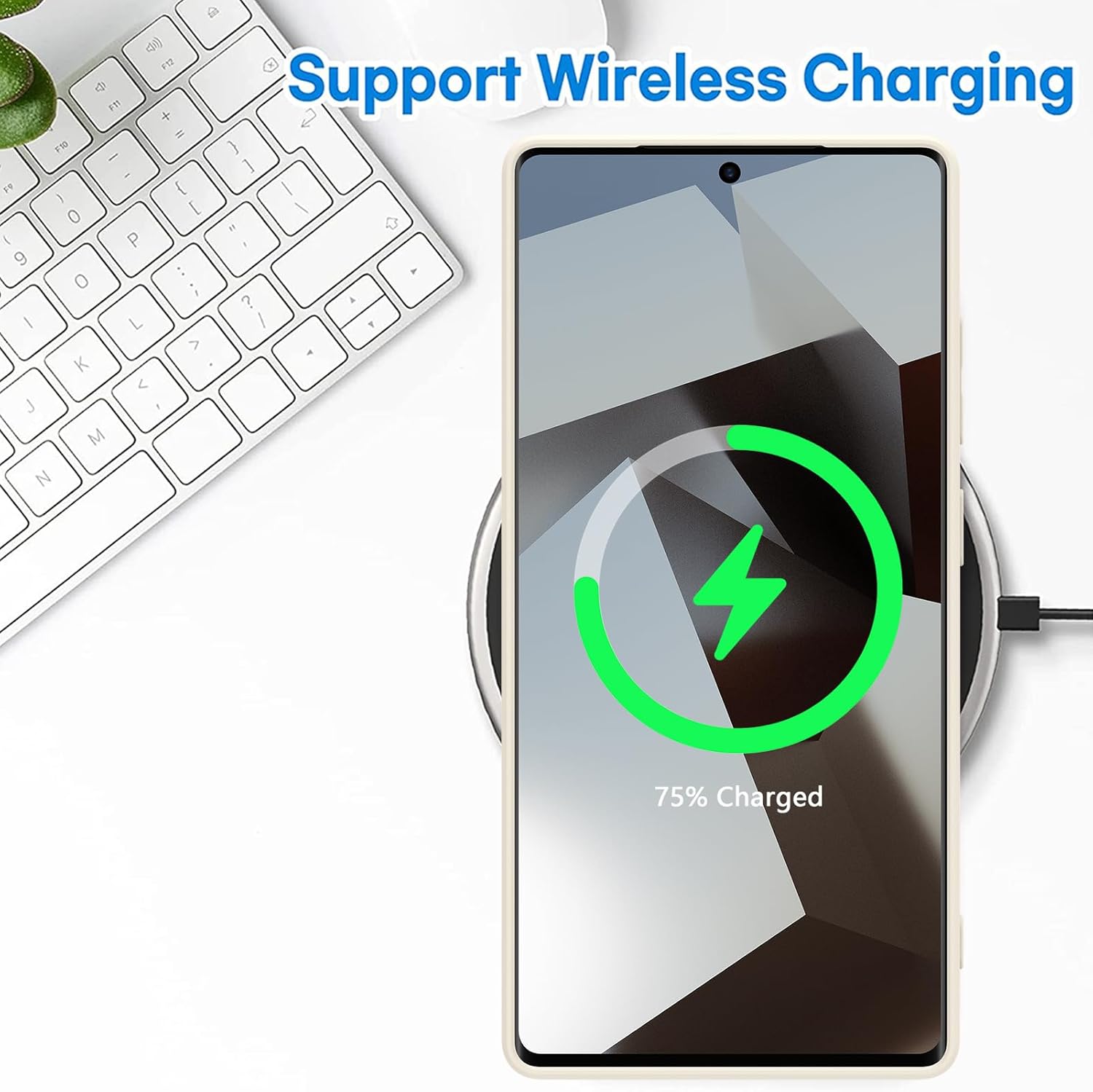 MZELQ for Samsung Galaxy S25 Ultra Case, Silicone White Floral Flowers Sunflowers Cute Pattern, Camera Protection Soft Slim Phone Case for Girls Women -White - Image 5