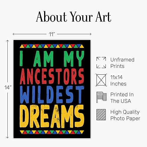 Miniatura 10 de I Am My Ancestors Wildest Dreams - African American Wall Art for Black Women, Woman, Girls, Boys, Men - Black Culture Wall Decor - Afro Art