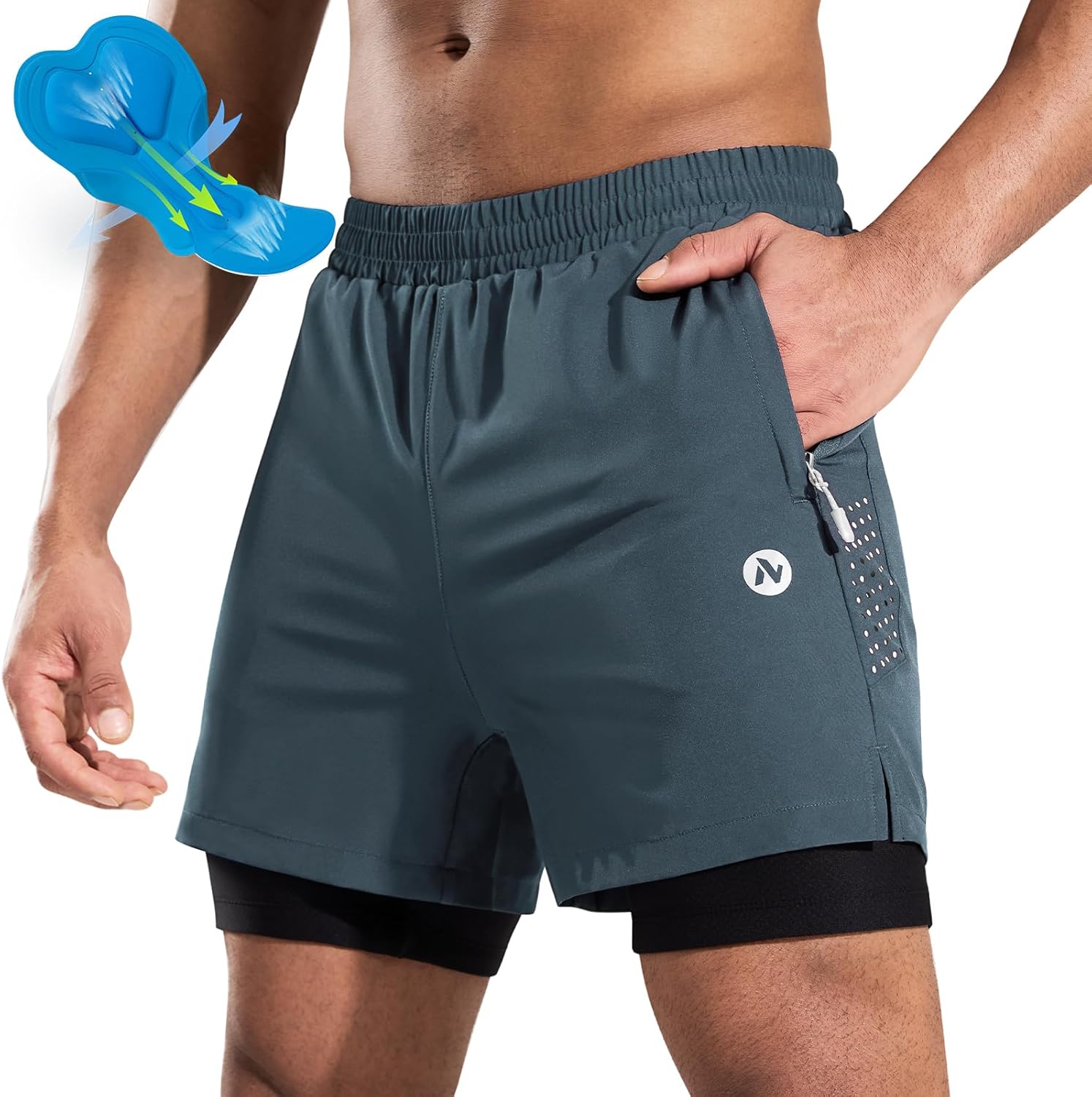 Men's Mountain Bike Shorts 4D Padded Cycling Bicycle Biker Riding Loose-fit Gel Padding MTB Shorts