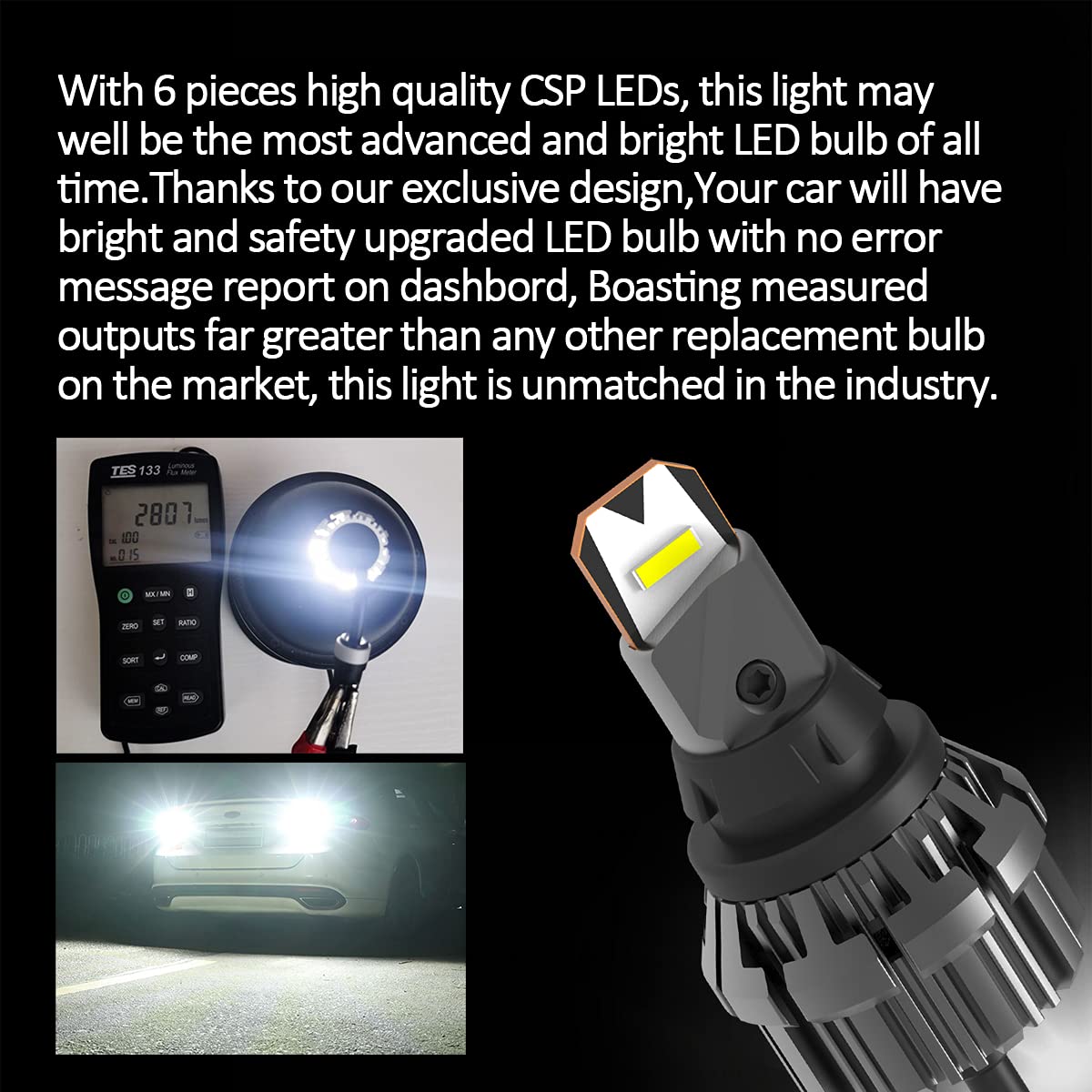 Bestview Upgraded 912 921 912/921/T15 Reverse Light Bulb, 921