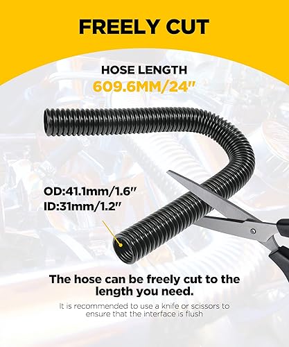 Miniatura 2 de Kit de manguera de radiador de 24 pulgadas48 pulgadas, kit de manguera flexible de agua refrigerante para radiador de acero inoxidable, adaptador de