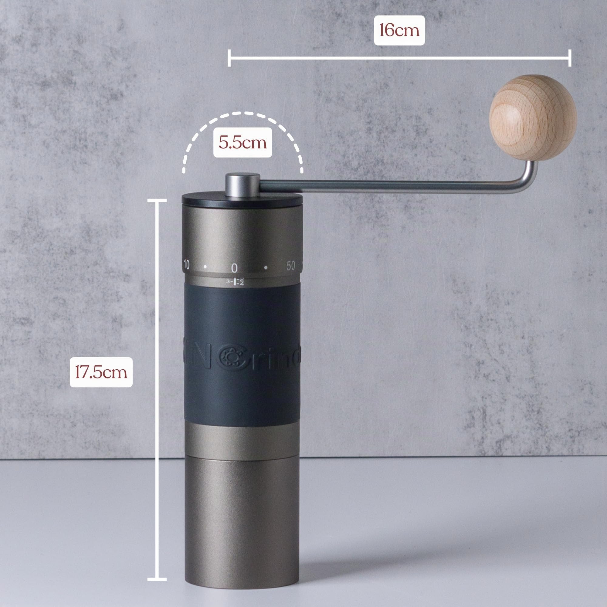 KINGrinder K6 - Molinillo de café manual manual con mango recto, 240 ajustes de molienda ajustables para prensa francesa, goteo, espresso con consistencia de montaje, molinillo cónico de acero