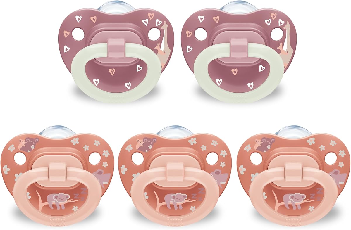 Chupete de ortodoncia clásico First Choice, chupete para recién nacidos de 0 a 6 meses, naranja y rosa, elementos esenciales para recién nacidos, paquete de 5