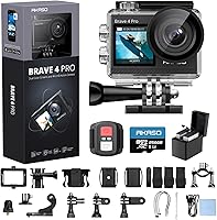 Vista 14 de AKASO Brave 4 Pro 4K30 Cámara de acción con tarjeta MicroSD U3 de 64 GB, cámara impermeable subacuática de 131 pies con pantalla táctil EIS Control