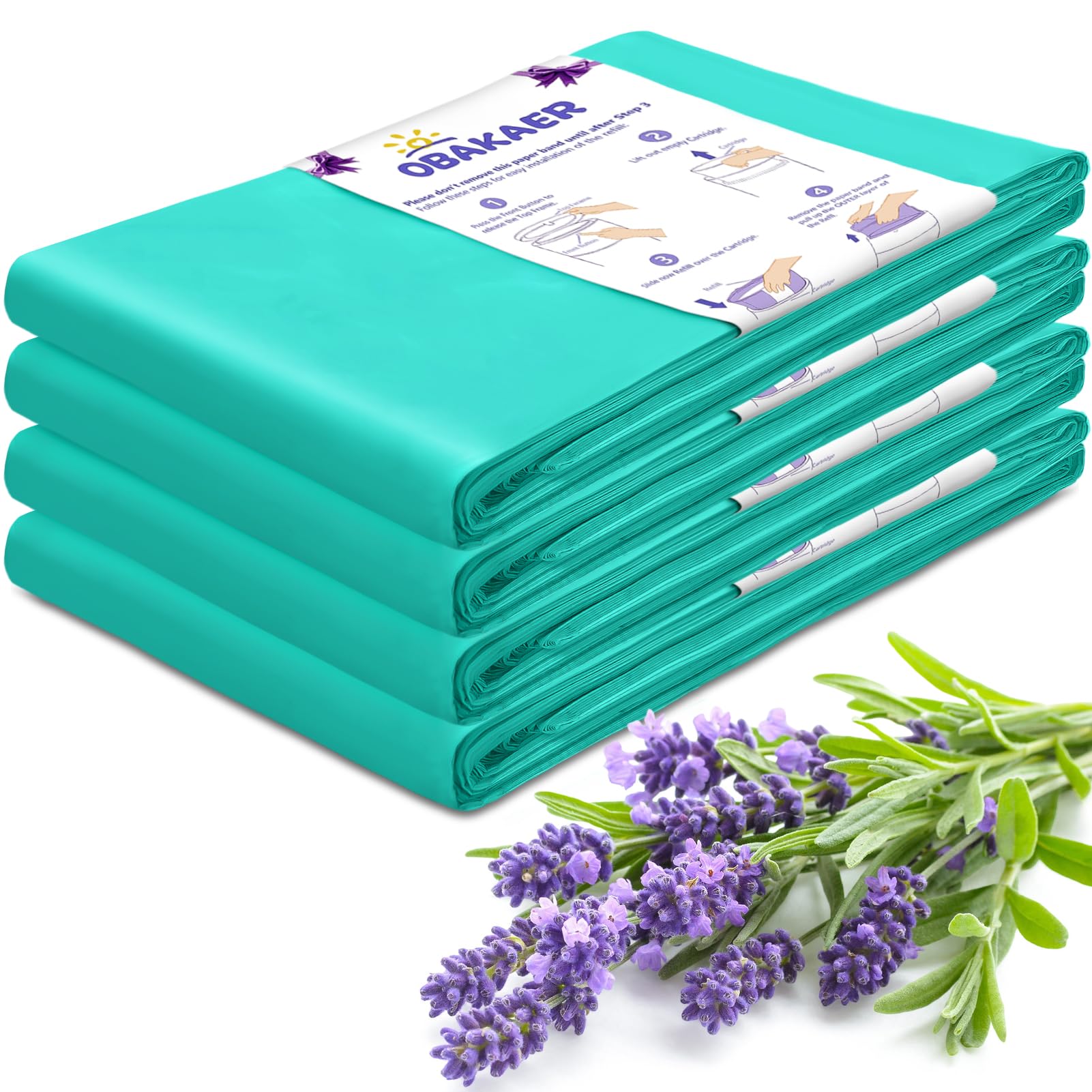 Windeleimer Nachfüllkassetten 4 Pack Windeleimer Nachfüllfolie Kompatibel mit Korbell 16L Bin für Litter Champ Extra Länge und Dicke Windelkassetten