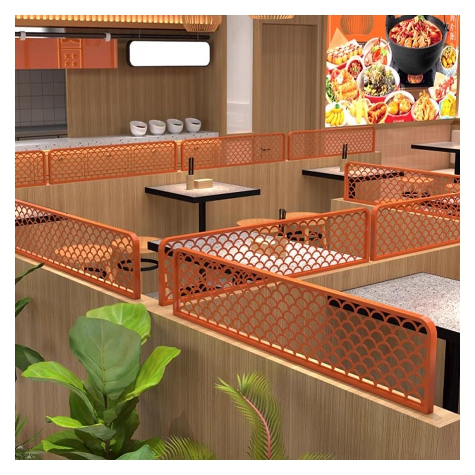 GJZQDKX Dividers for Dining Areas, Restaurant Decorative Screen Partition Grille, Semi-Privacy Bar Countertop Desk Divider, 30cm Grilles Fencing