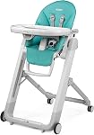 Peg Perego Siesta, Grow avec chaise haute pliante bébé & inclinable, réglable en hauteur, rapide & Roues à poussoir faciles pour bébés & Jeunes enfants, fabriqués en Italie, Licorice (Noir)