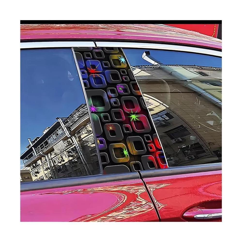 Bertdcx One Color Car Center Pillar Protection Stickers Squares Pattern Scratch Resistant Film Auto Parts