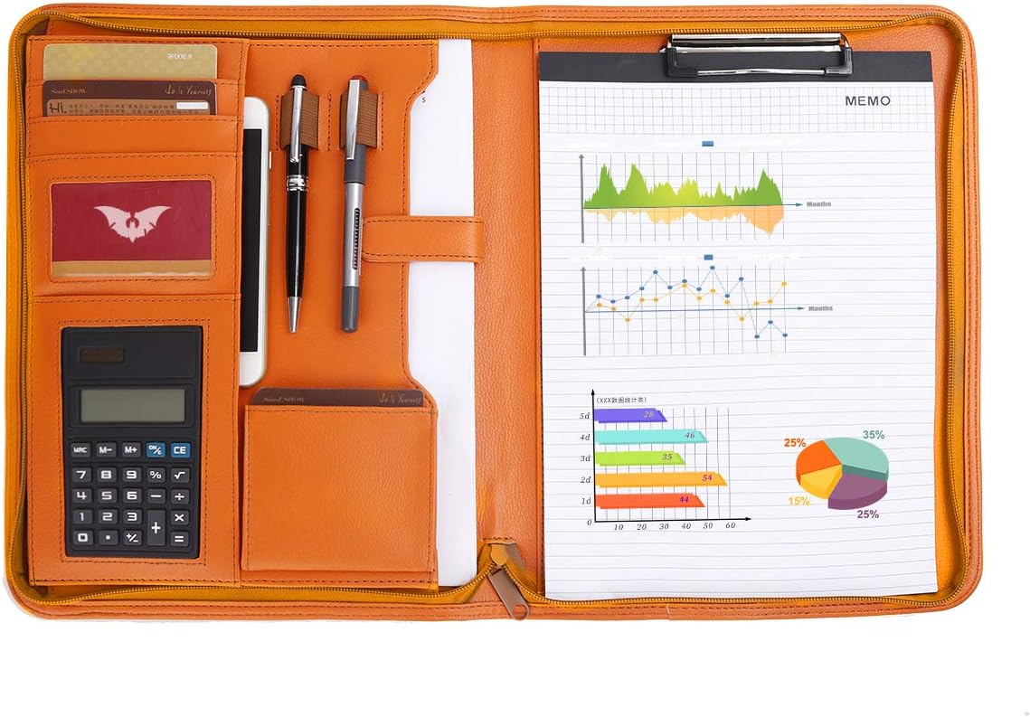 Leathario Lederen Folder Zakelijke Conferentie A4 Portfolio Folder