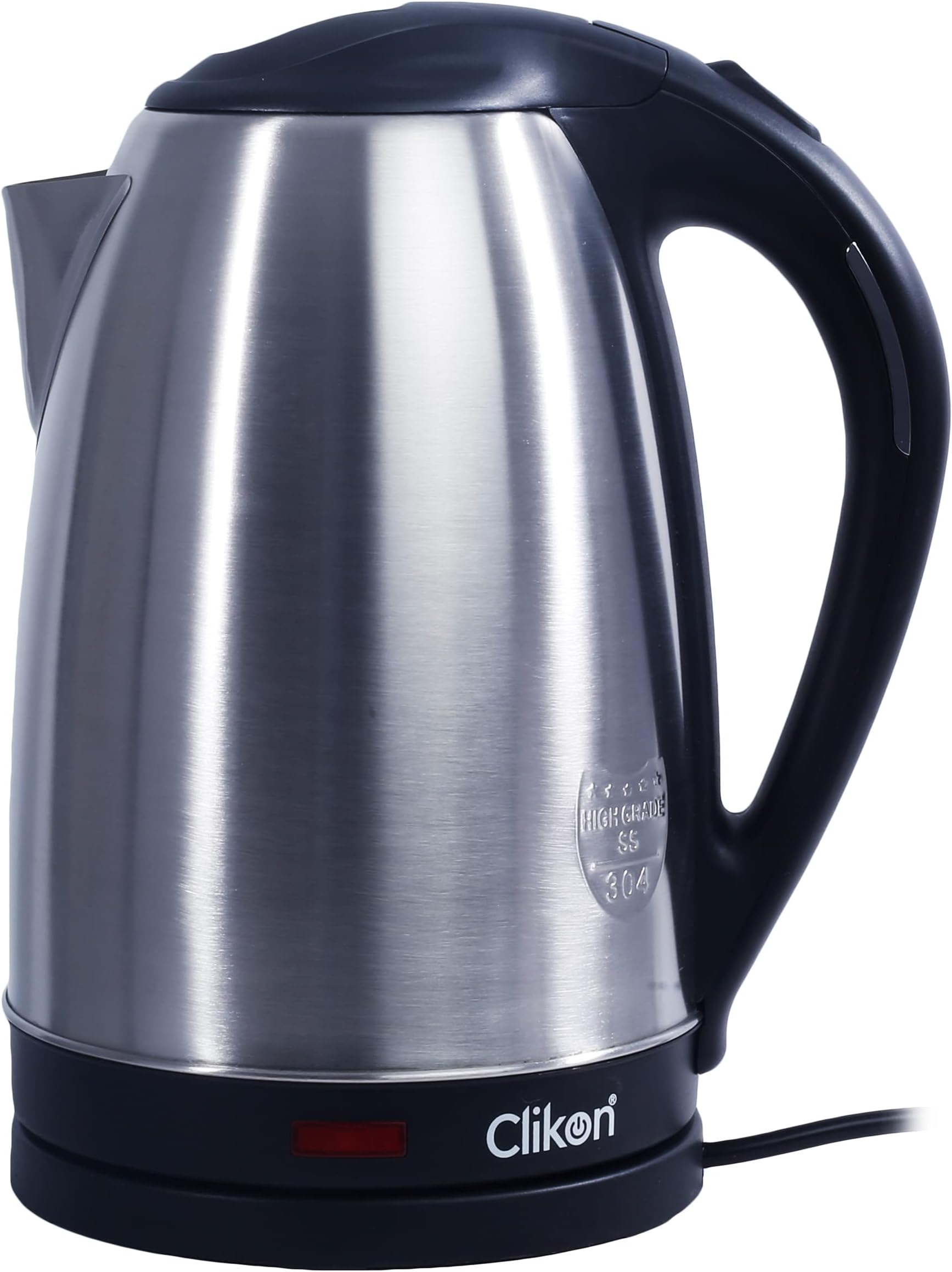 2.5 Liter Stainless Steel Electric Cordless Kettle with 360° Swivel Base, Power Cord Storage, Auto Cut-off Function, LED Indicator, 2 Years Warranty, 1500 Watt, Silver - CK5131