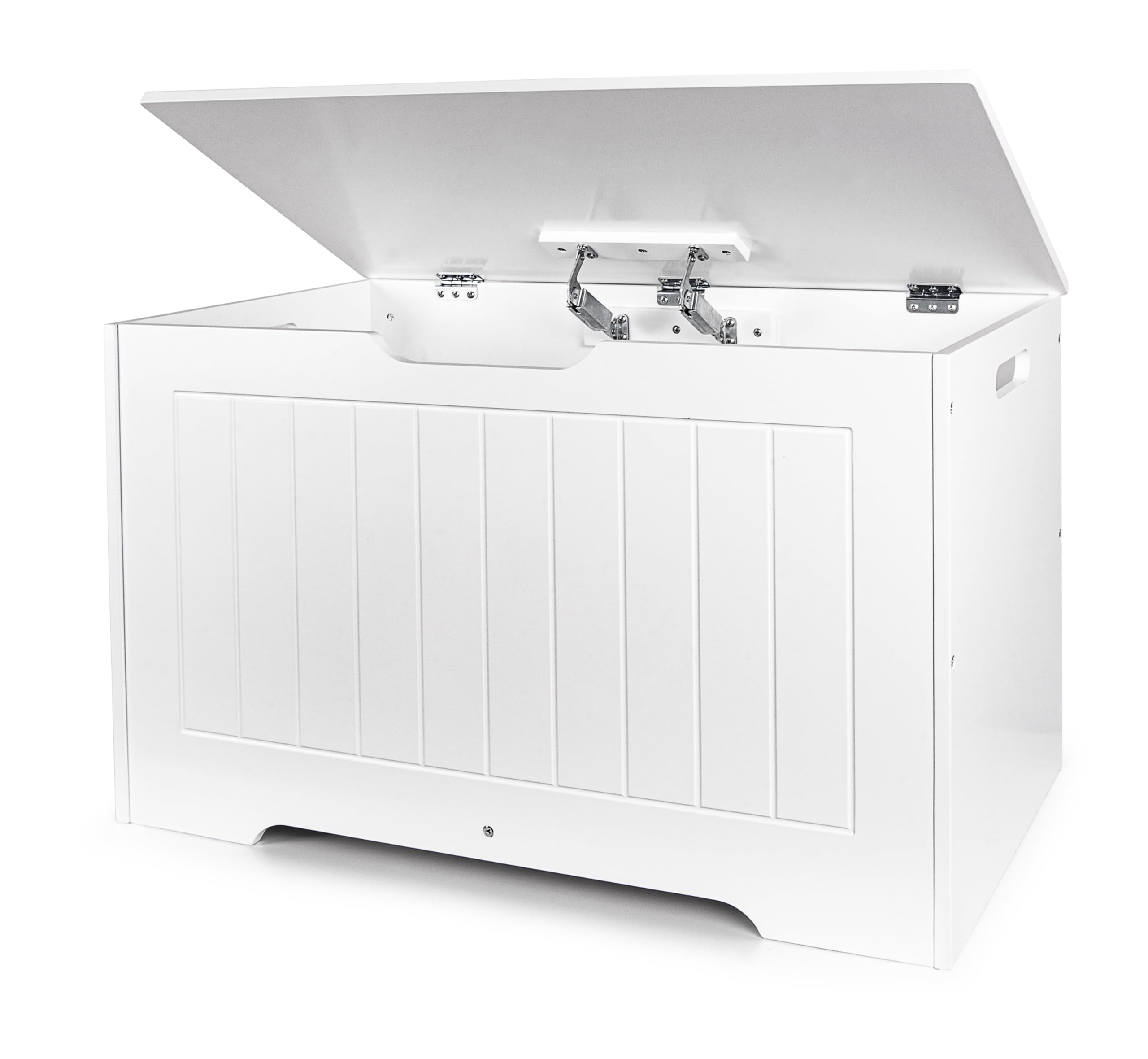 leomark Contenitore porta giochi per bambini - DECORIA, Mobili per camera dei bambini oppure scuola materna, Cassapanca Bianco, Dimensioni: 76 x 40 x 48 cm (altezza).