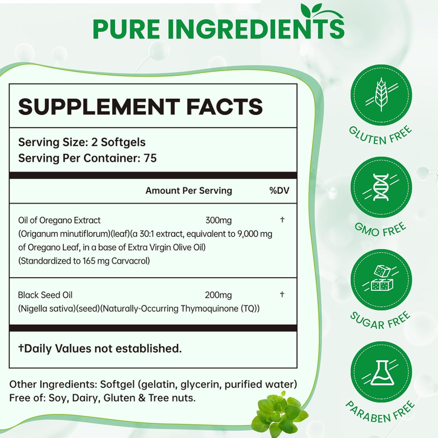 Oil of Oregano with Black Seed Oil, 300 Softgels | 2-in-1 Powerful Synergy for Immune Support | High Potency Carvacrol & Thymoquinone, Plant Based & Non-GMO