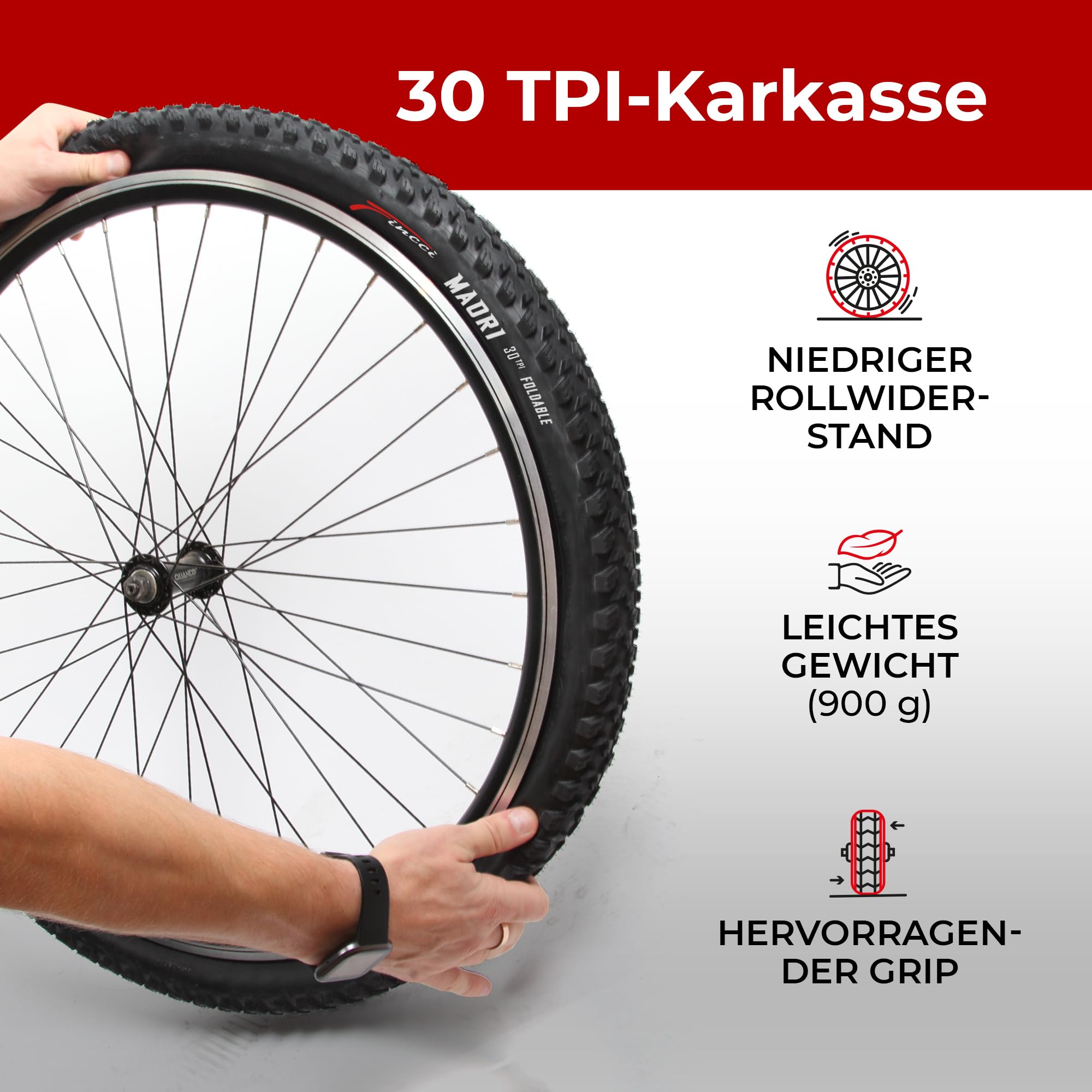 Fincci 27,5 Zoll MTB Reifen Set 60-584 – 2X Faltreifen 27.5 x 2.35 – Mountainbike Mantel für Gelände und E-Bike – 1mm Pannenschutz & 5mm Profiltiefe – Kompatibel mit MTB, Hybrid & Pedelec – Schwarz