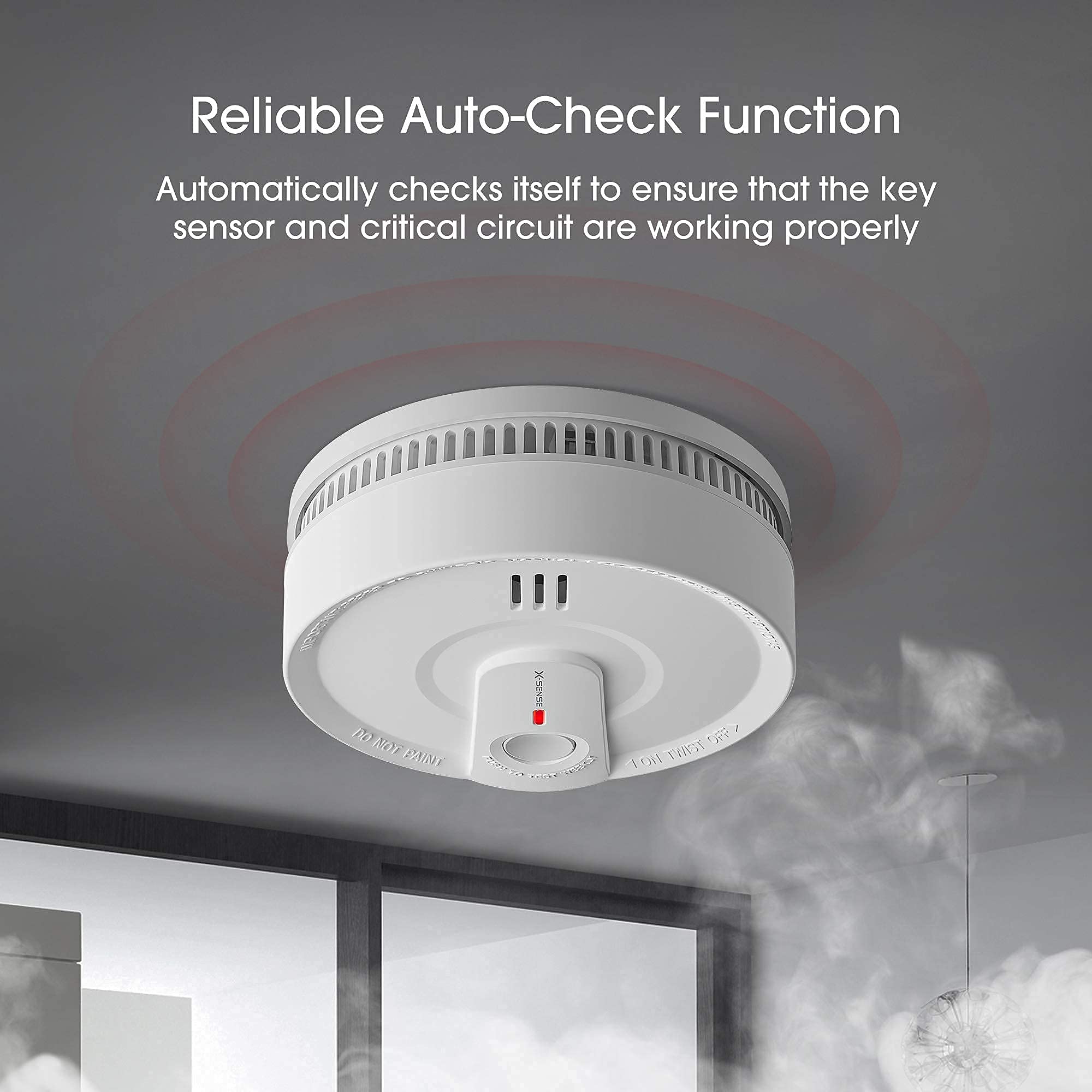 X-Sense Detector de Humo de Batería de 10 Años, Alarma de Incendio Certificada CE, TÜV y EN14604, SD20, 1 Pieza