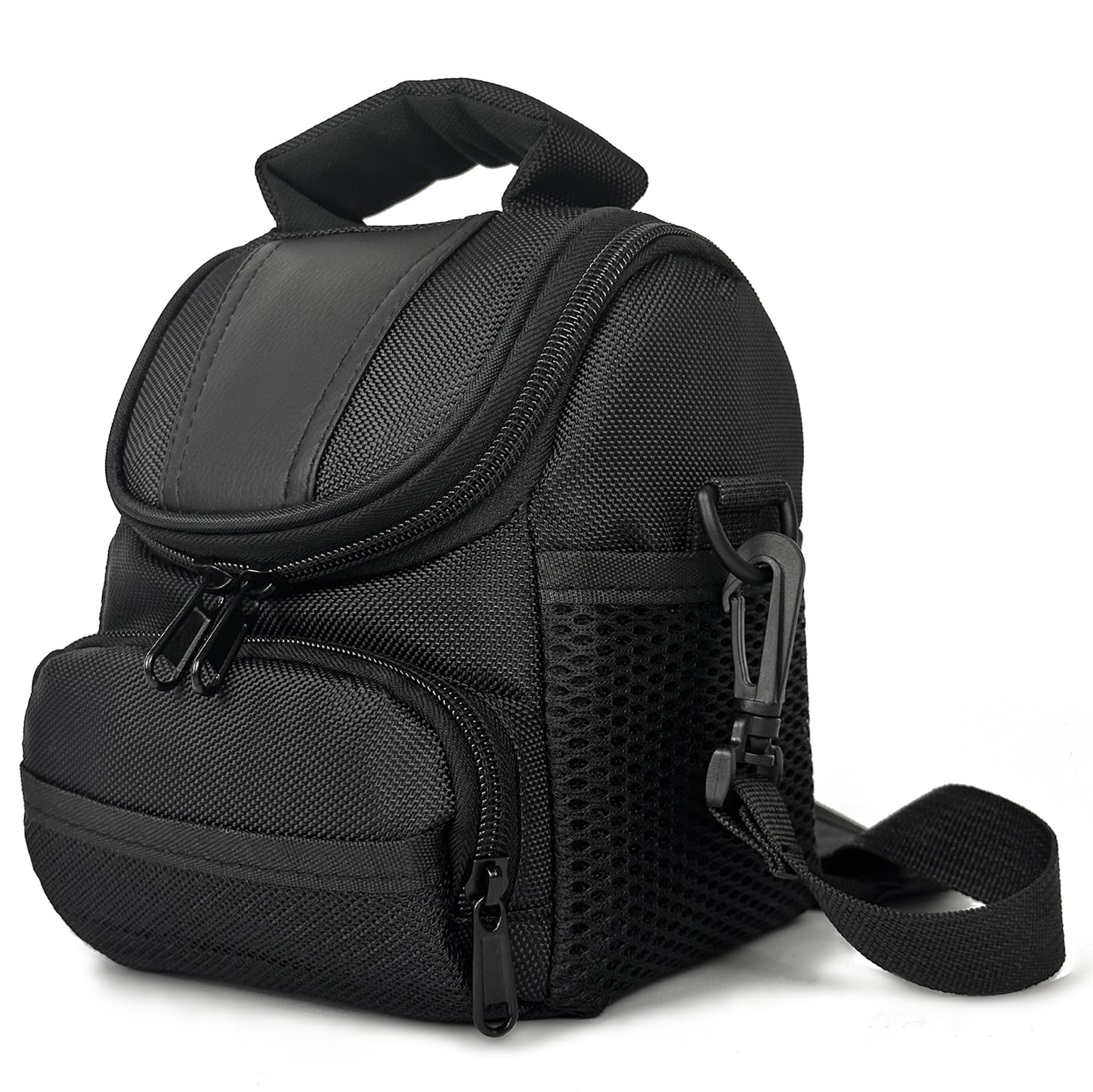 Borsa Fotografica SLR Borsa Macchina Fotografica Custodia Fotocamera per Reflex Compatta Videocamera a Stile Fondina Resistente agli Urti Tracolla Regolabile Nero km22