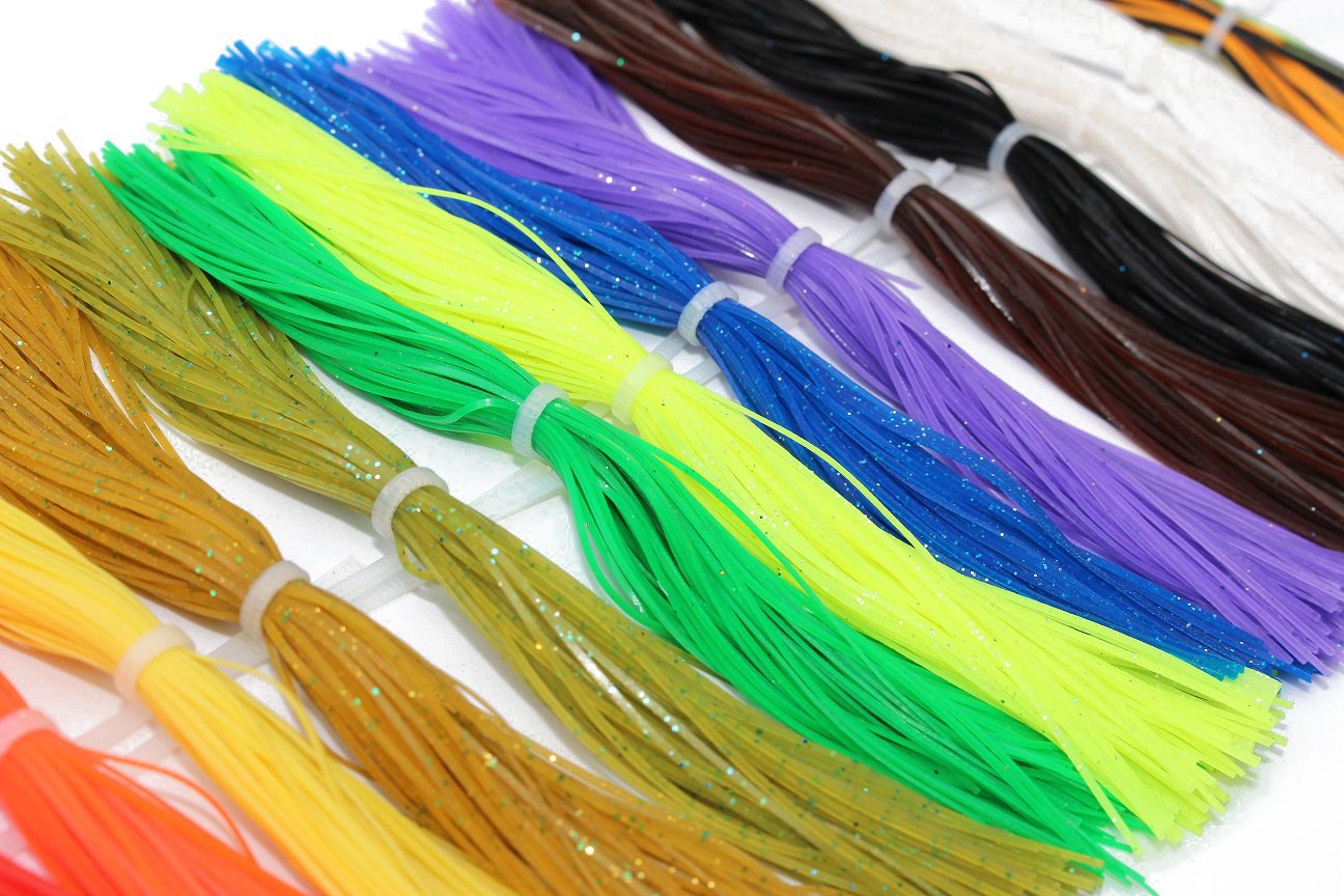Tigofly 16 Bundles 13cm 5inch Silicone Skirts Plain Color Pearl Flake DIY Spinner Bait Squid Rubber Thread Fly Tying Materials