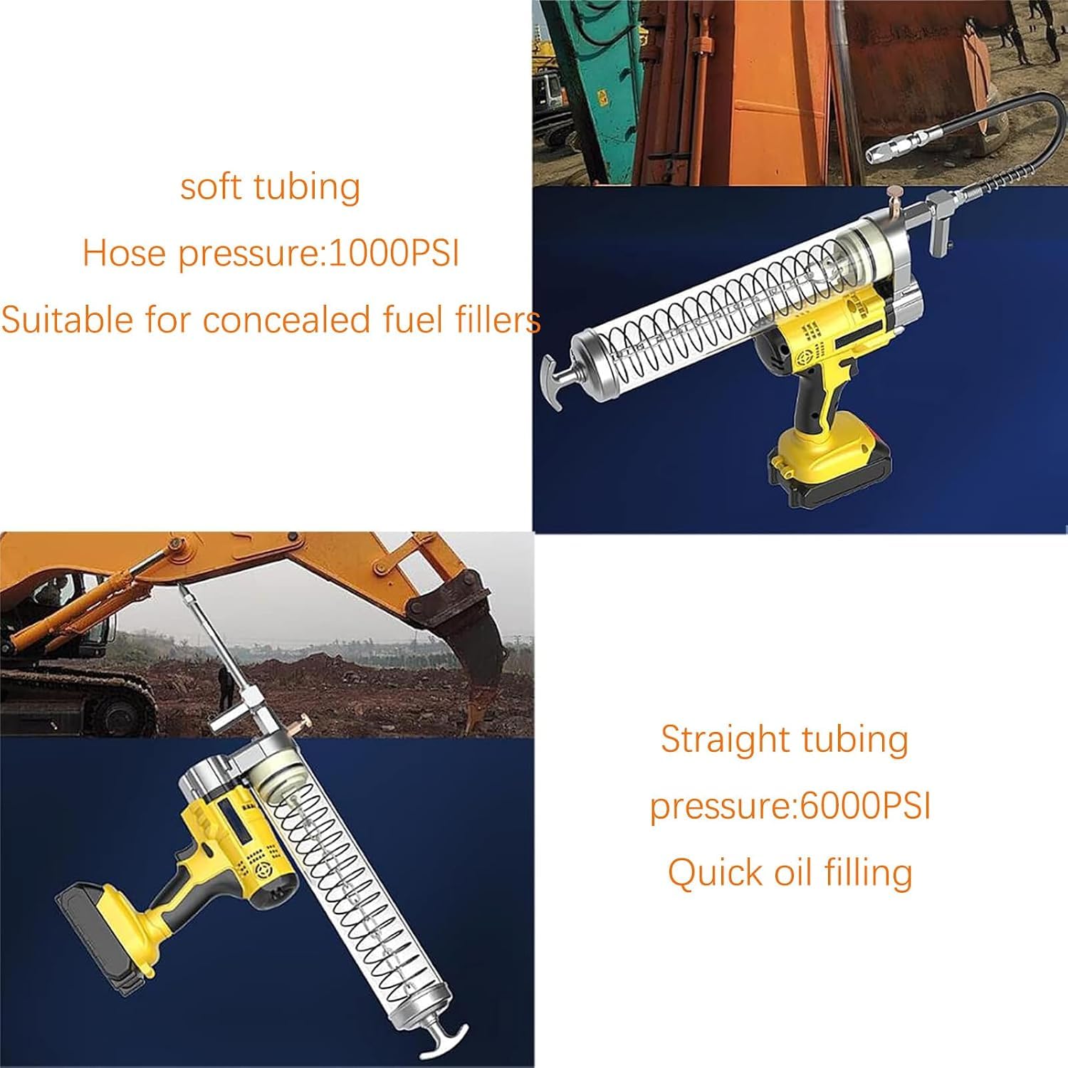 Ingrassatore elettrico senza fili da 18 V, 7000 Psi, per impieghi gravosi, completo di caricabatterie, raccordo girevole e valigetta, per auto, camion e macchinari agricoli.