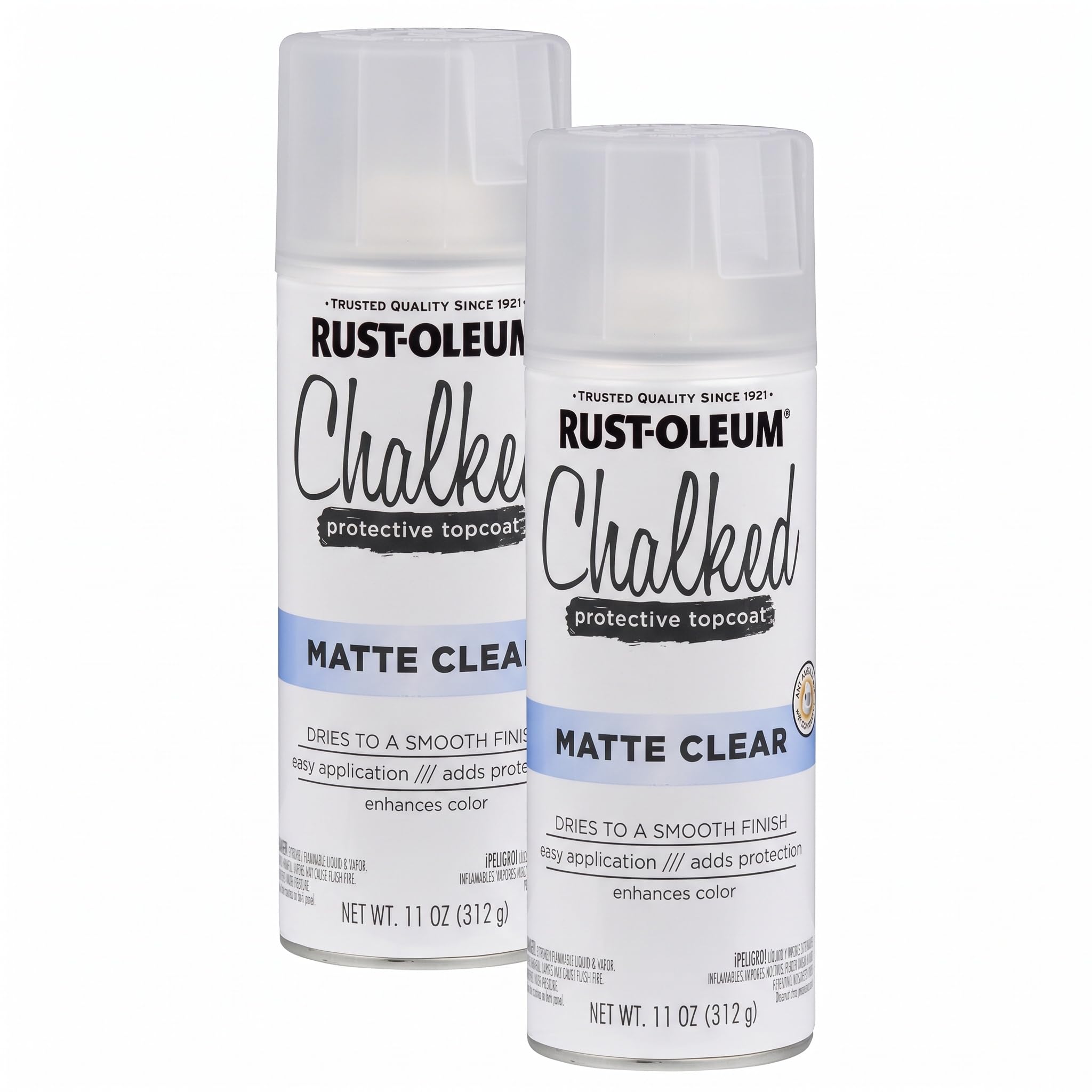 Rust-Oleum 302599 Chalked Ultra Spray Paint, 11 Ounce (Pack of 2), Matte Clear
