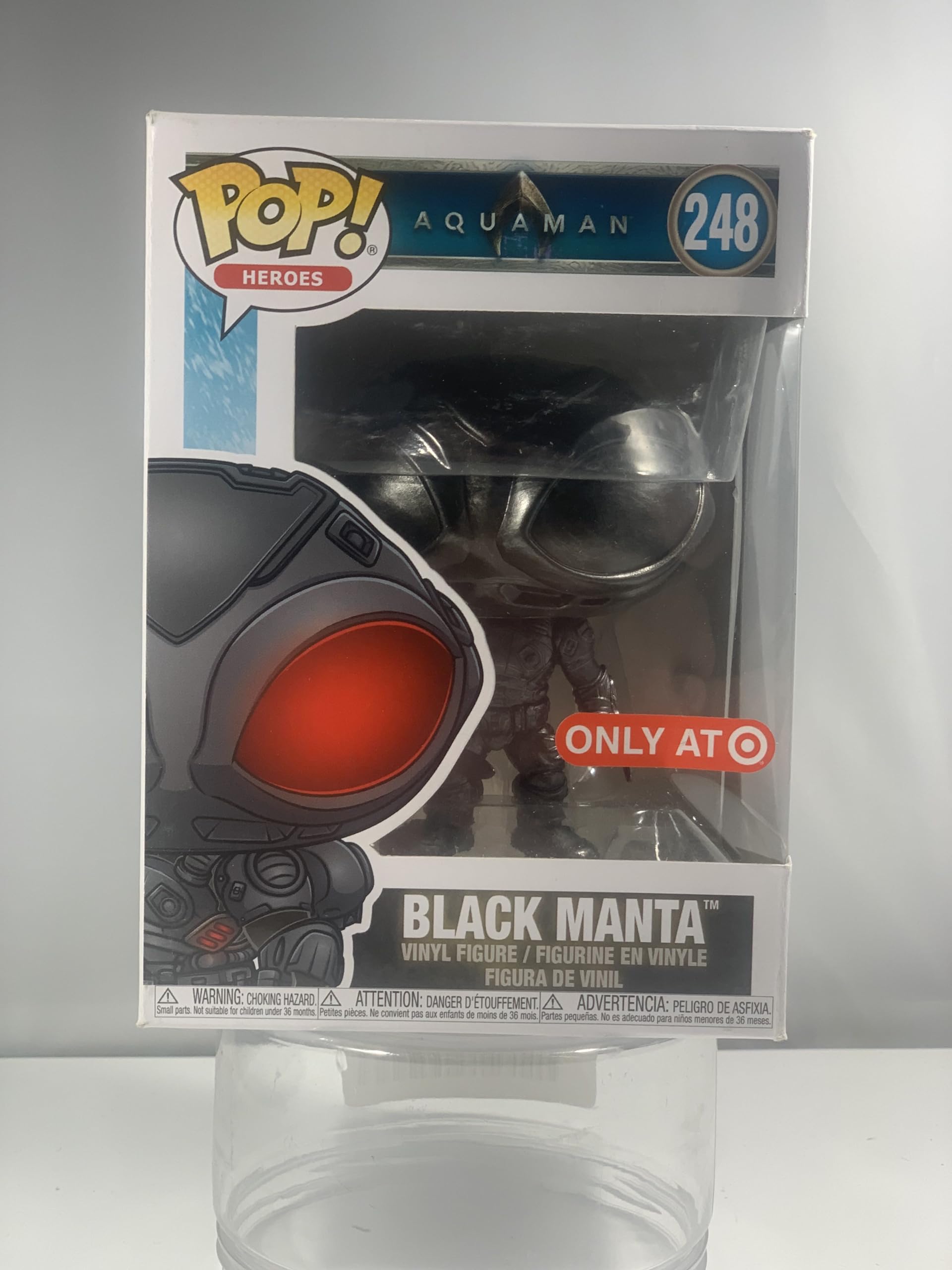 Black Manta (Target Exclusive): Aquaman x POP! Heroes Vinyl Figure & 1 PET Plastic Graphical Protector Bundle [#248 / 34534 - B]