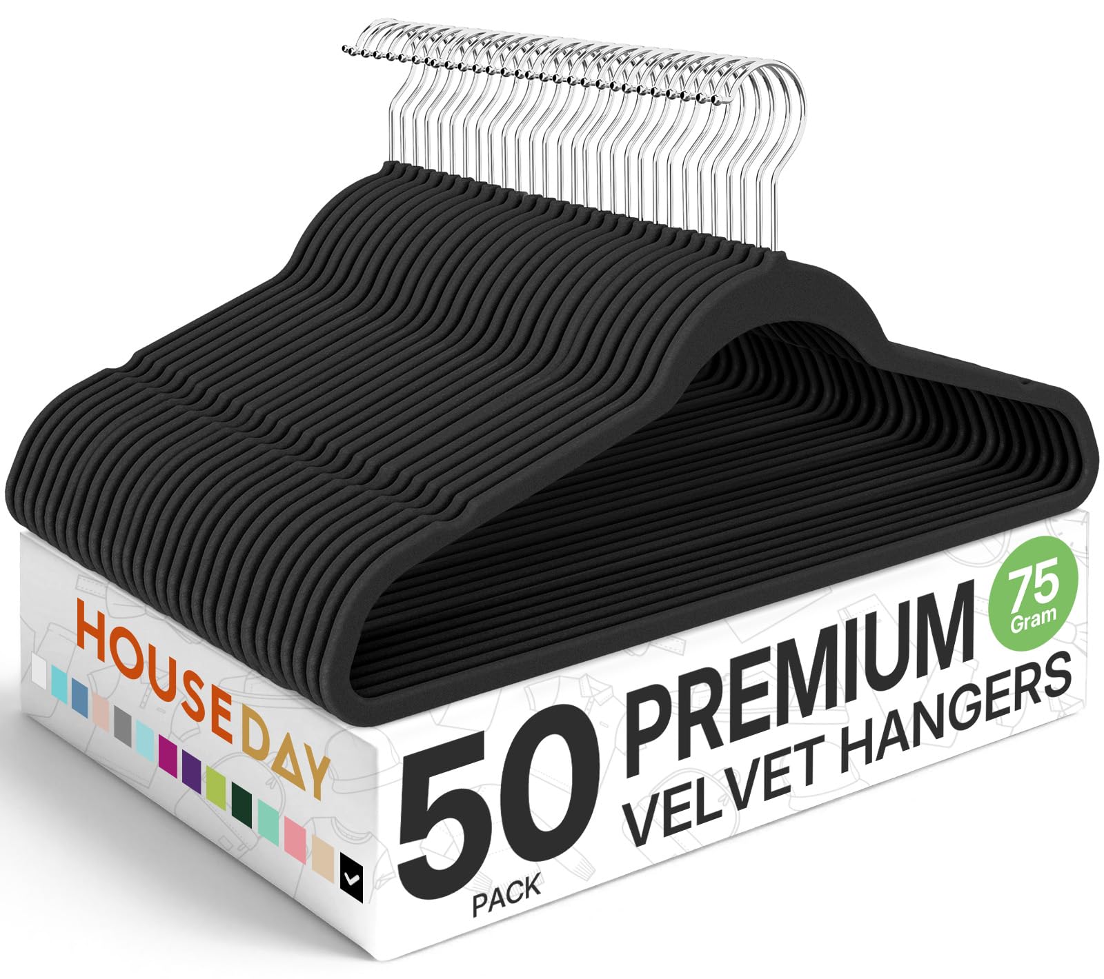 Photo 1 of HOUSE DAY Premium Velvet Hangers 50 Pack, Non-Slip Flocked Felt Hangers