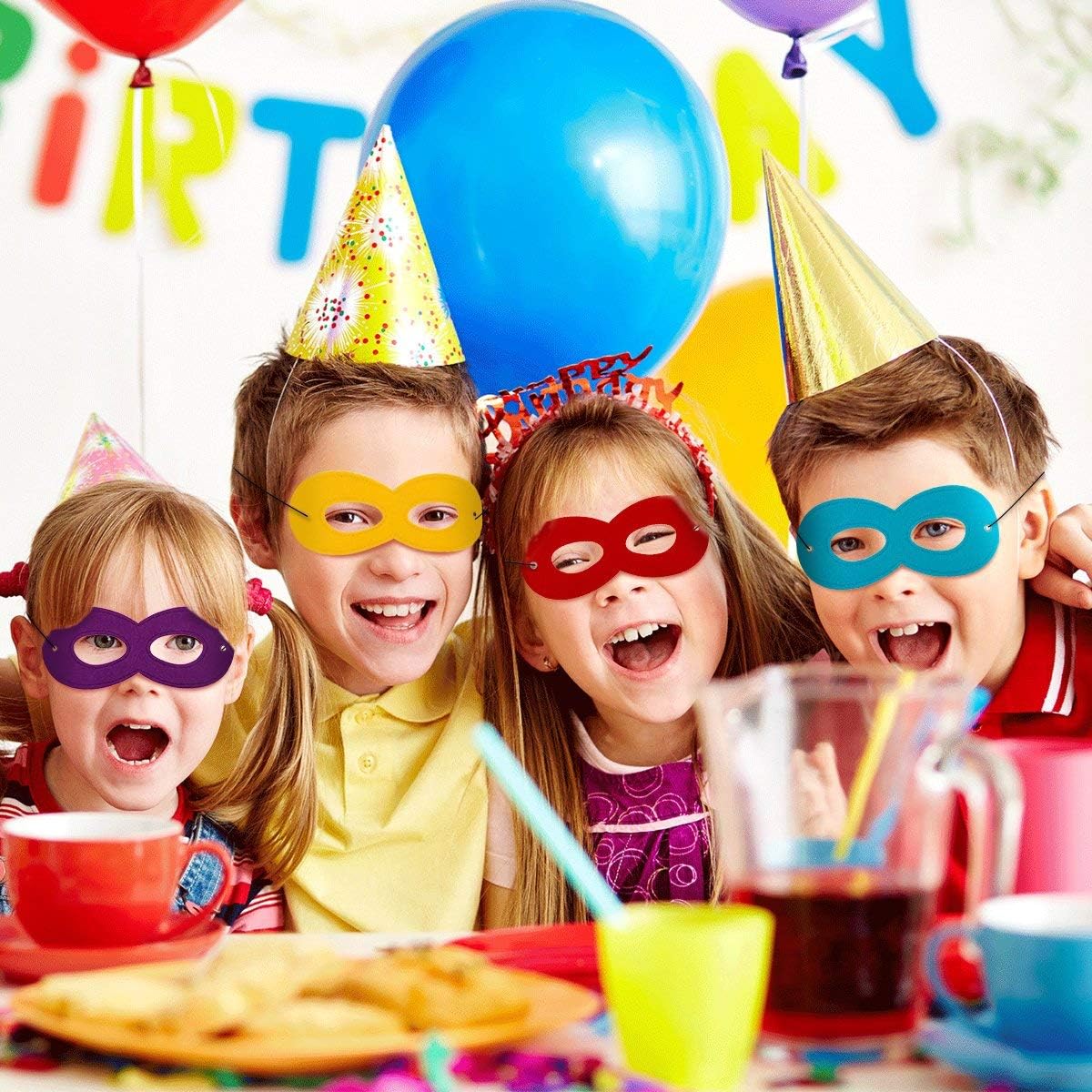 24 Packs Hero Masks Party Favors for Kids, Hero Party Supplies Dress Up Birthday Gift Halloween Cosplay Masks Birthday Gift for Boys and Girls - Image 7