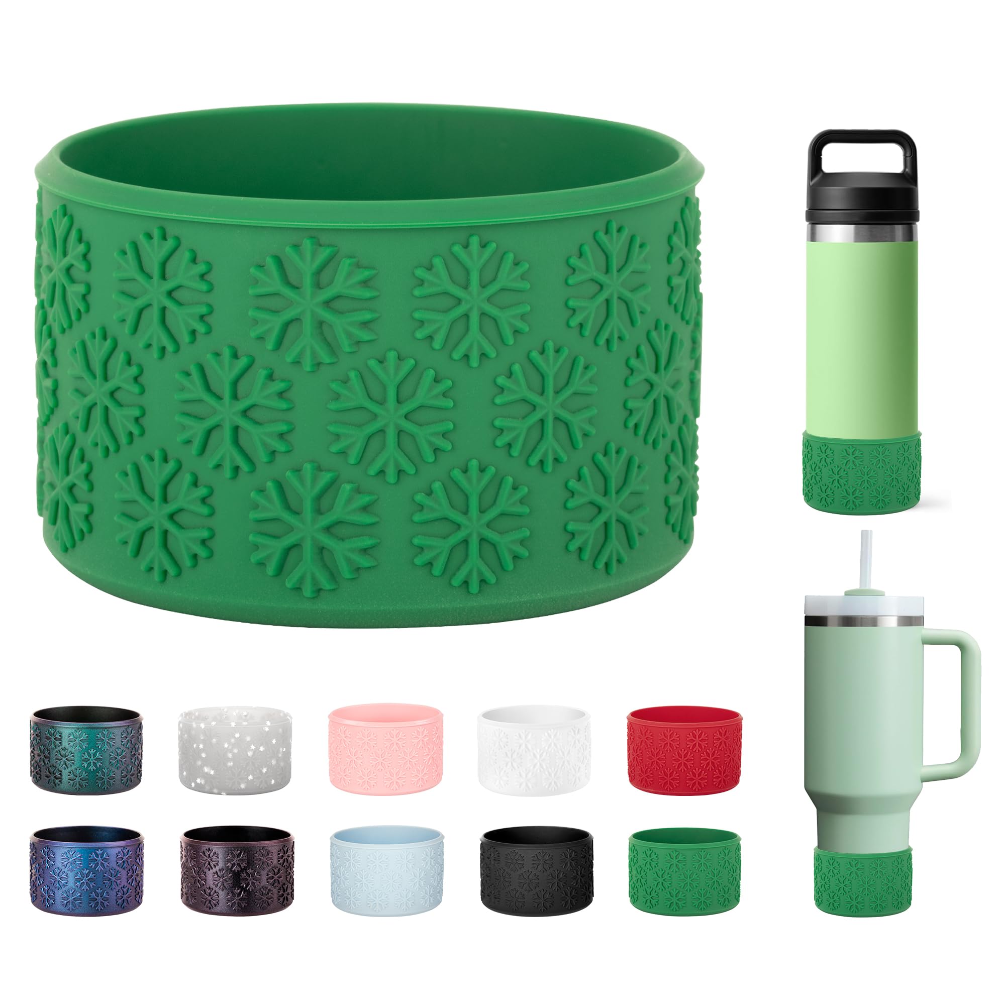 Bluwing Silicone Boot for YETI Rambler Jr 12oz and 18oz Water Bottle, Anti-Slip Sleeve Bottom Protector for Stanley Cup 20/30/40 oz and Hydroflask 12-