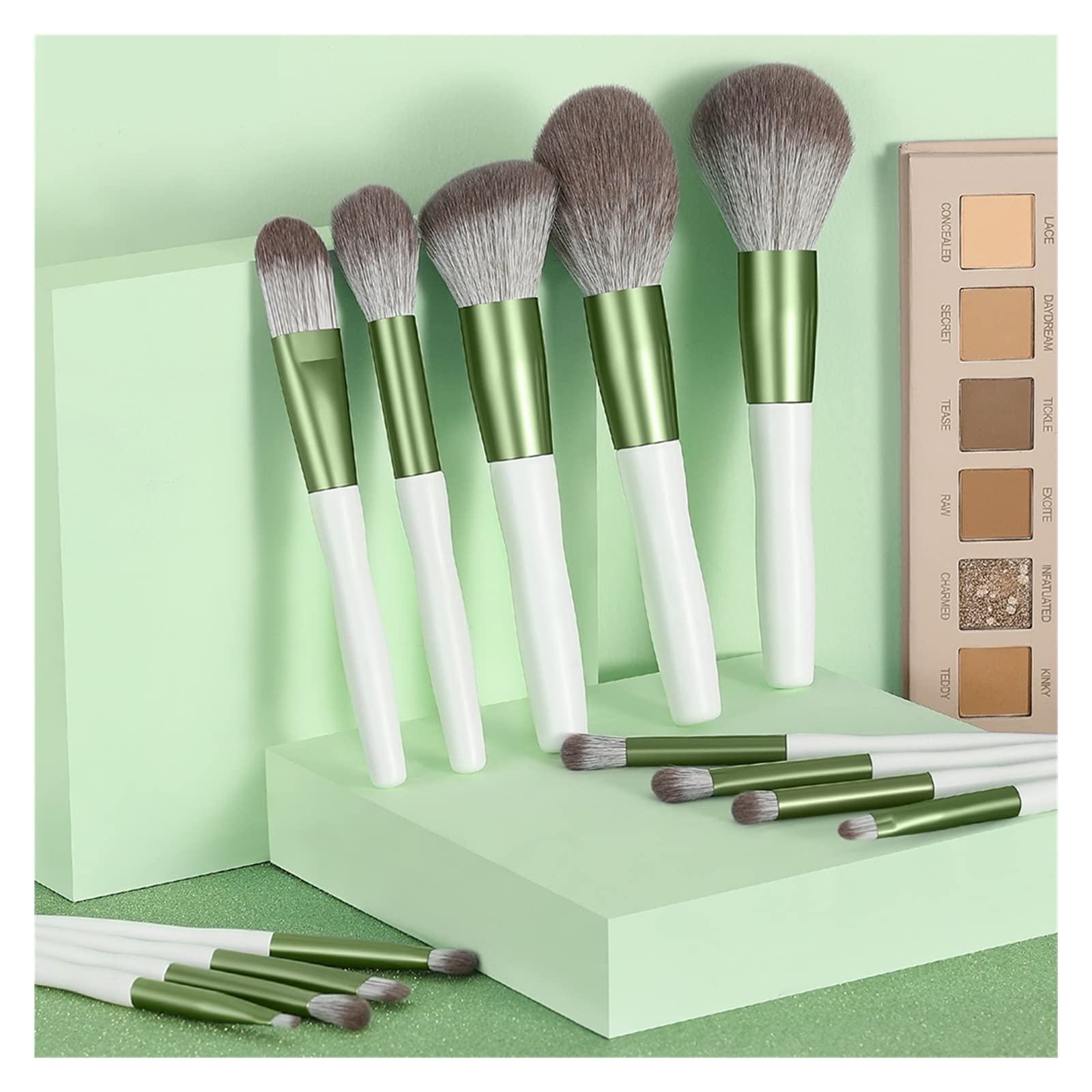 13 PCS Mango de Madera Cepillos de Maquillaje Conjunto de la Serie de Amor Summer Fiber Fiber Cosméticos Cosméticos Beauty Tools Kit (Handle Color : Noir)