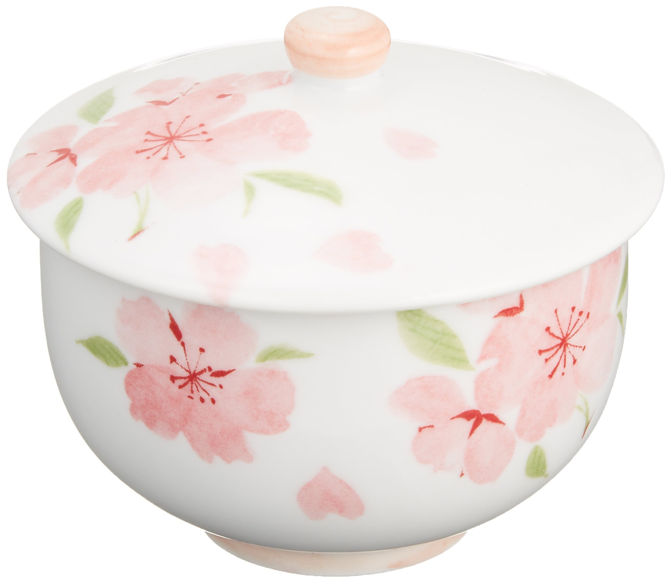 Sakura Pink Lidded Tea Cup with Handmade Charm