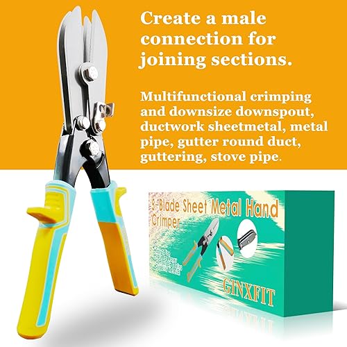 Miniatura 4 de Engarzadora manual de chapa metálica de 5 cuchillas para ventilar trabajosconductostubería de estufa HVAC, prensado de acero 20ga y acero inoxidable