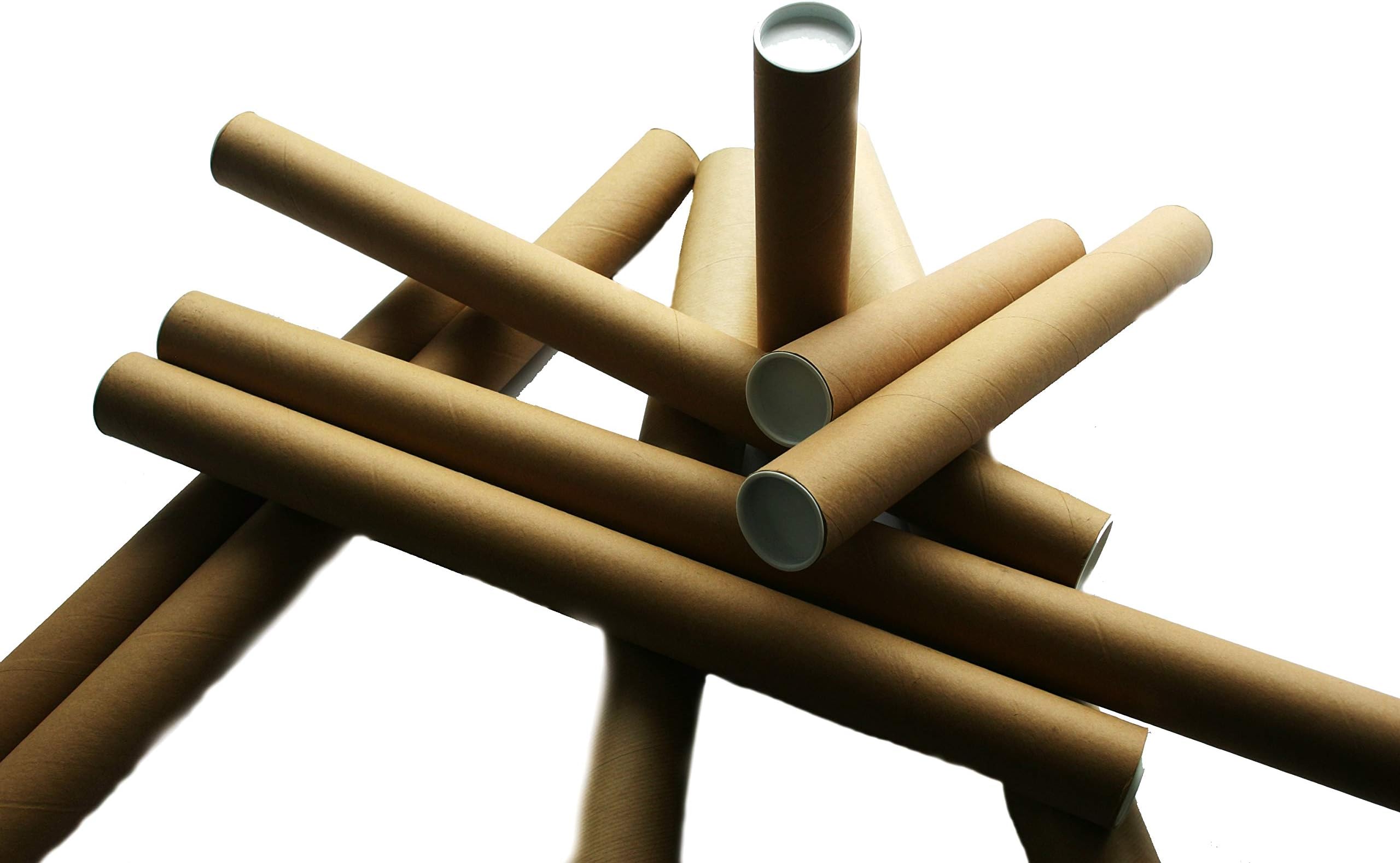 Globe Packaging 50 x A3 QUALITY POSTAL TUBES POSTER 330mm x 50mm ROLLS + END CAPS