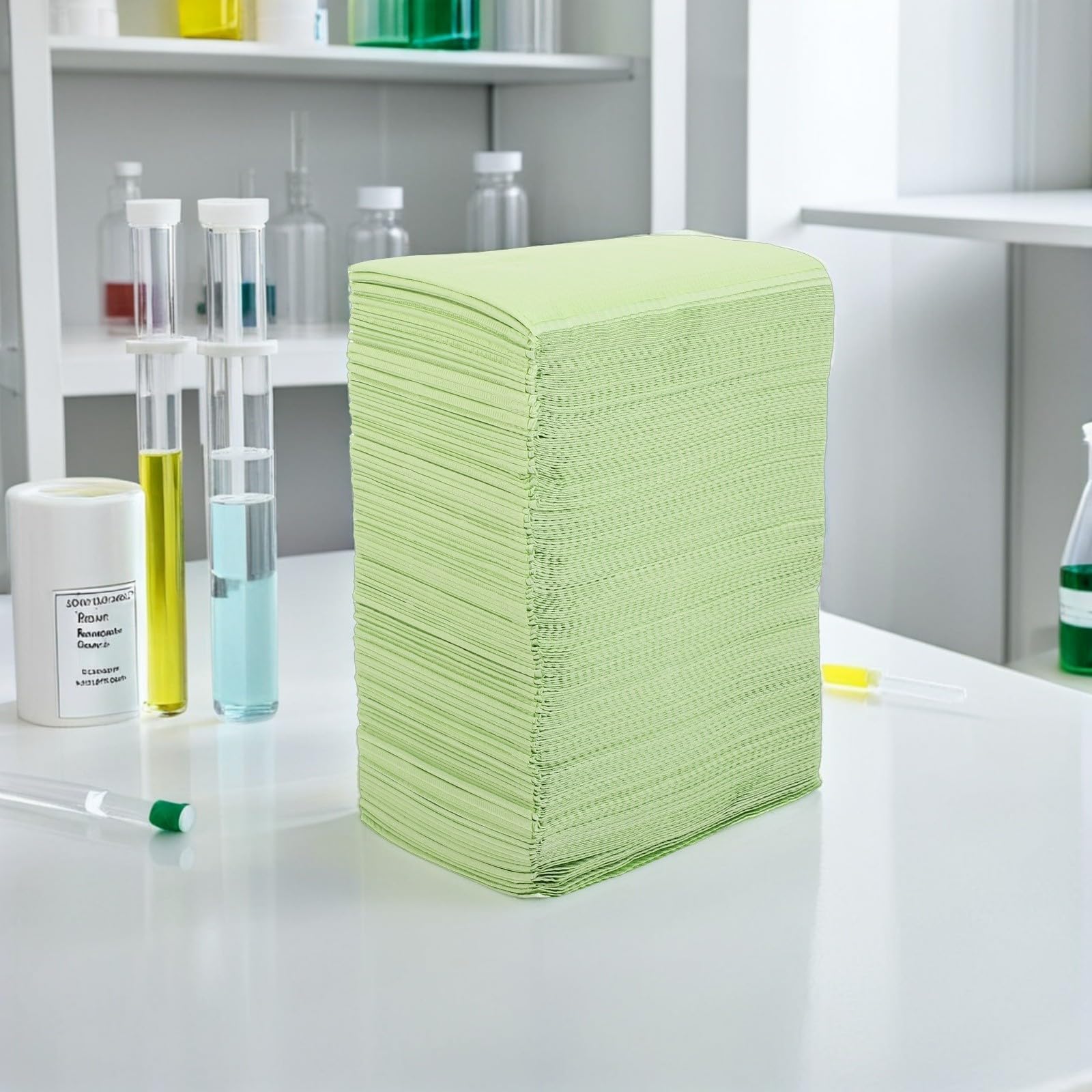 Gadpiparty 125 Pièces Bavoirs Jetables Dentaires en Papier Péritonéal Verts 43x33cm Légers et Polyvalents pour Patients en Pratique de Tatouage et Manucure