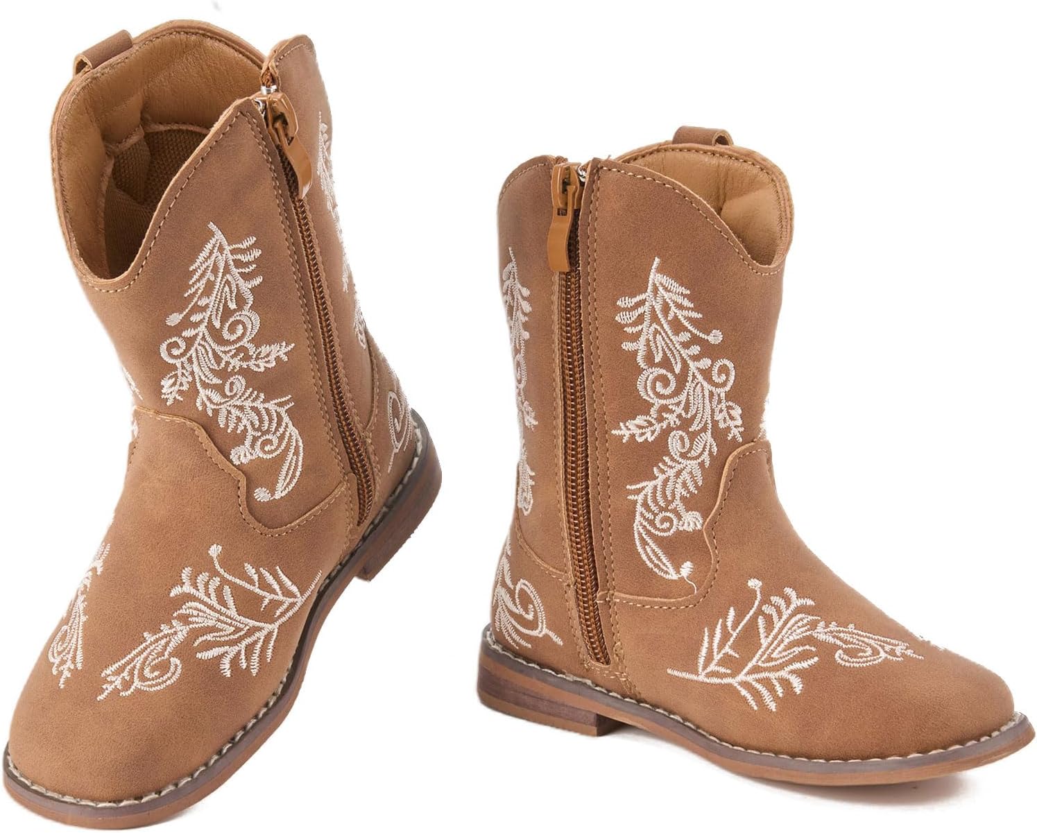 Toddler Cowboy Boots Western Cowgirl Boots Boys Girls Mid Calf Square Toe Riding Walking Shoes For All Seasons
