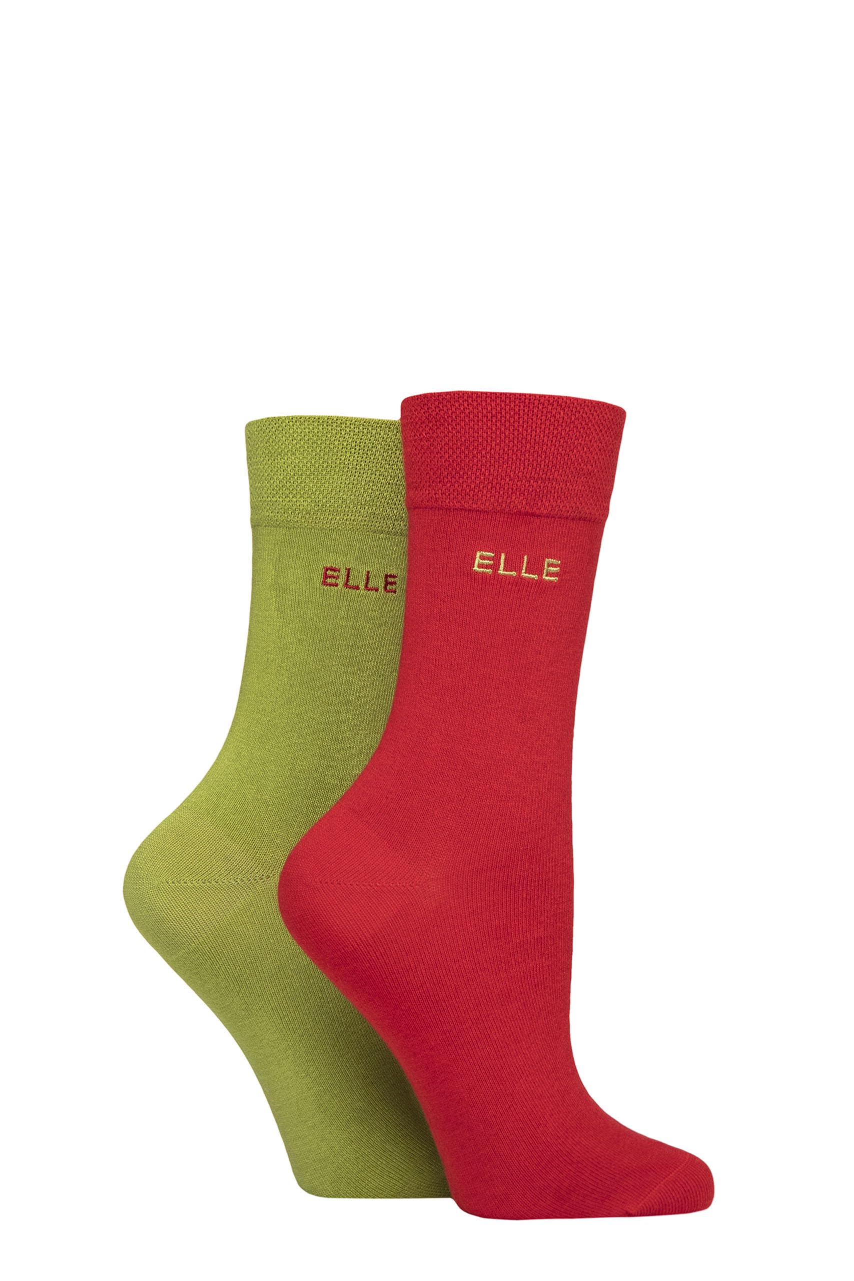 ELLE Ladies Bamboo Fibre Socks - Soft, Breathable & Cooling Plain Socks in a Multipack of 2 Pairs Sizes 4-8 Coastal Joy