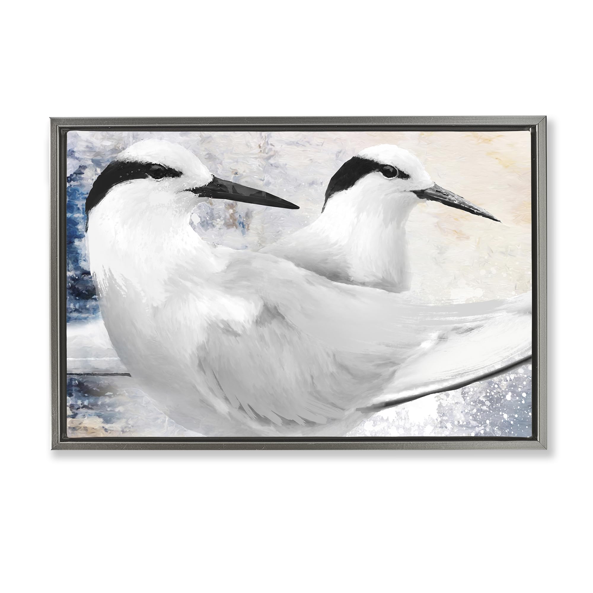 Stupell Industries 'Black Naped Tern', Floating Frame Canvas Art, Gray, 31 x 21 Inches, Easy to Hang and Sturdy, Made in USA, by Porter Hastings