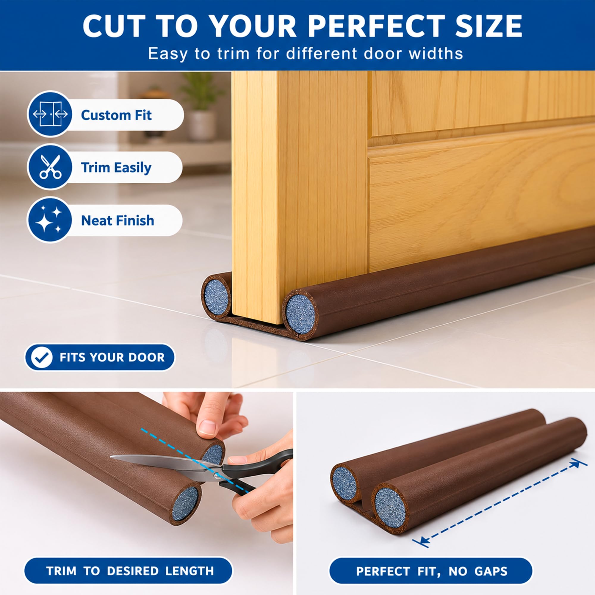 Eightiz (Pack of 3, 39 Inches) Door Guard – Bottom Seal Strip Gap Filler for Doors,Soundproof, Noise Reduction, Energy Saving, Dust & Insect,Rat Protecto,Door Strip for Home,Office,Outdoor 2
